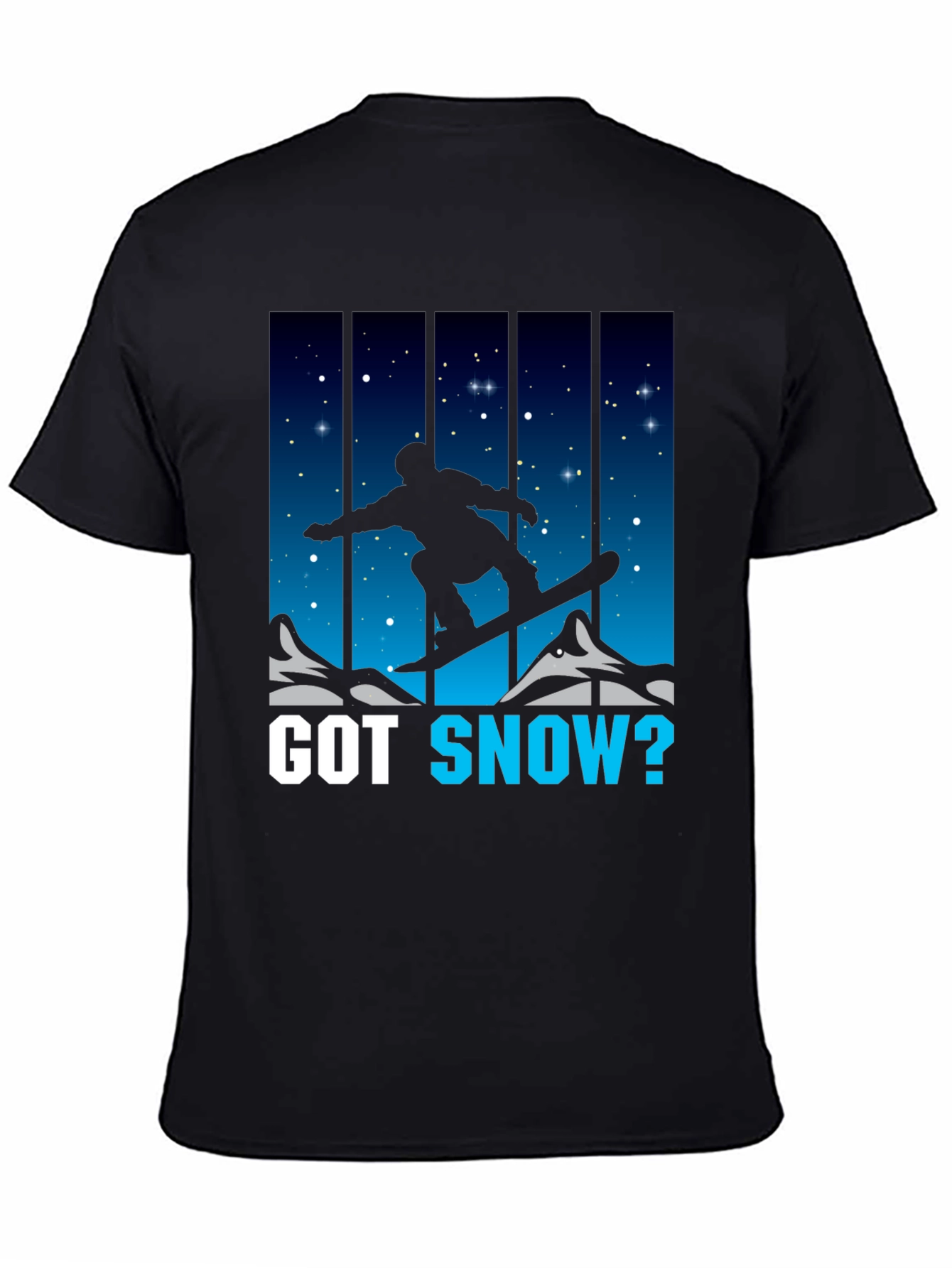 Black Got Snow? Snowboarding T-Shirt view 4