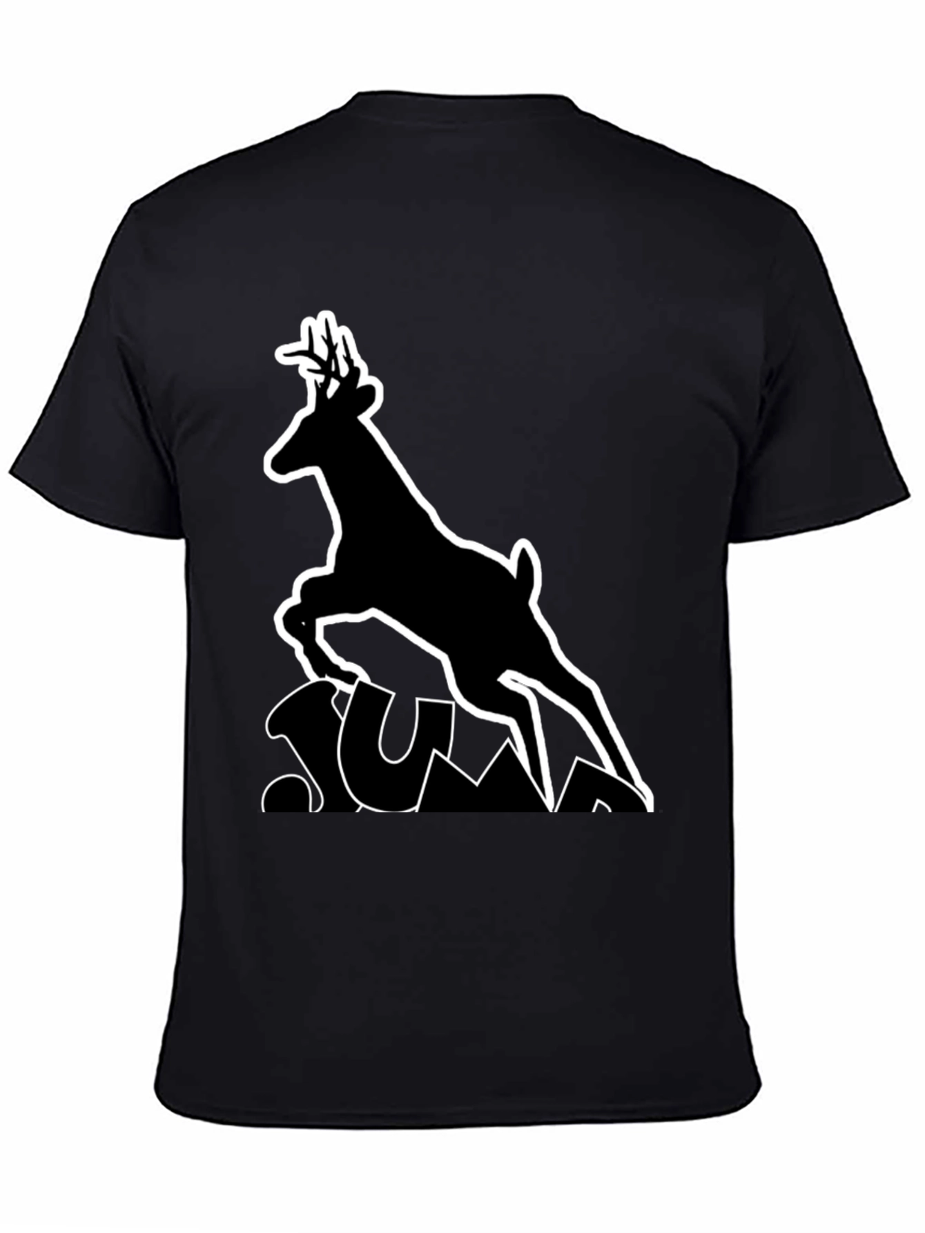 Black Deer Silhouette Graphic Tee - Black view 4