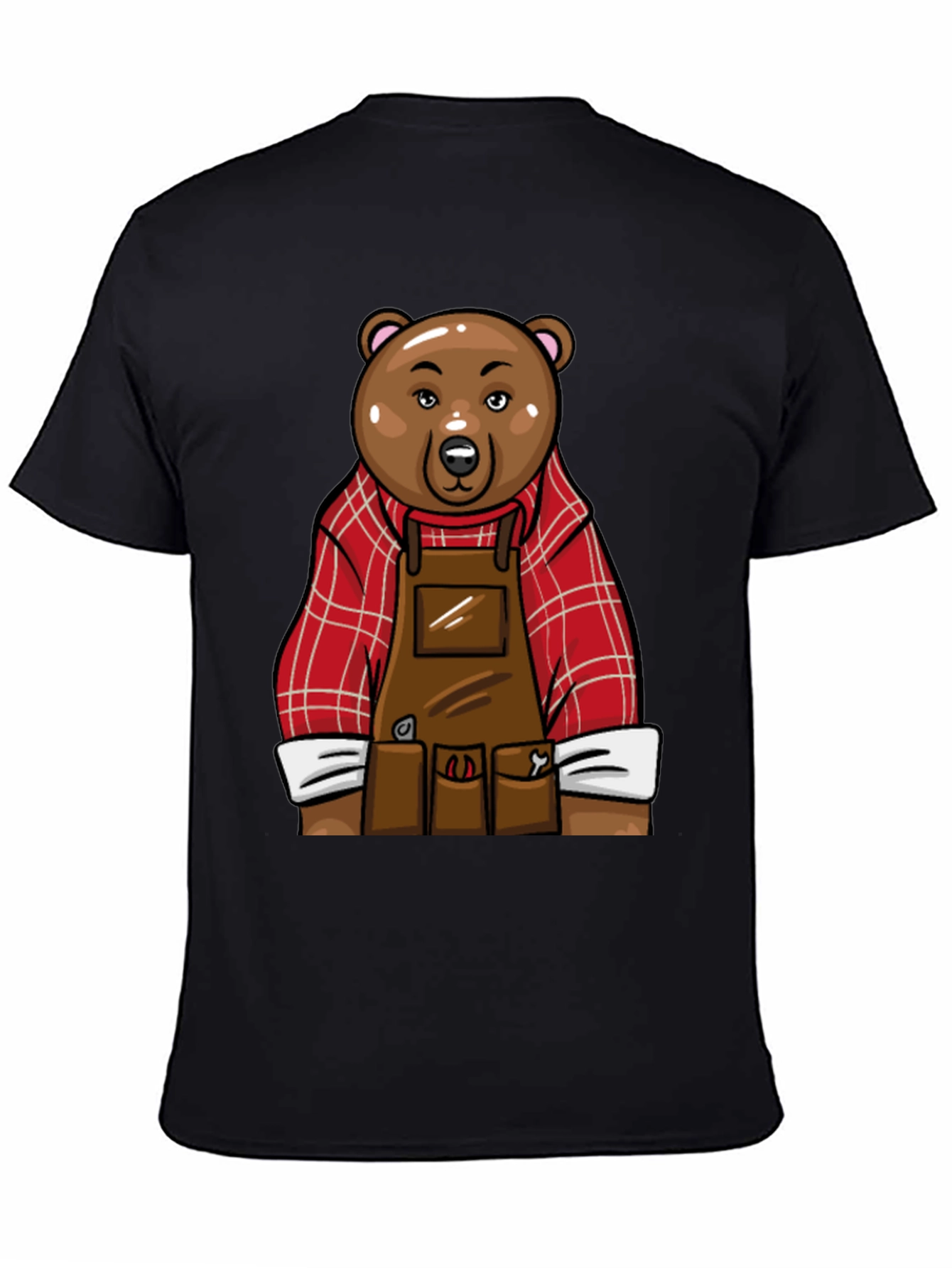 Black Lumberjack Bear Graphic T-Shirt - Black view 4
