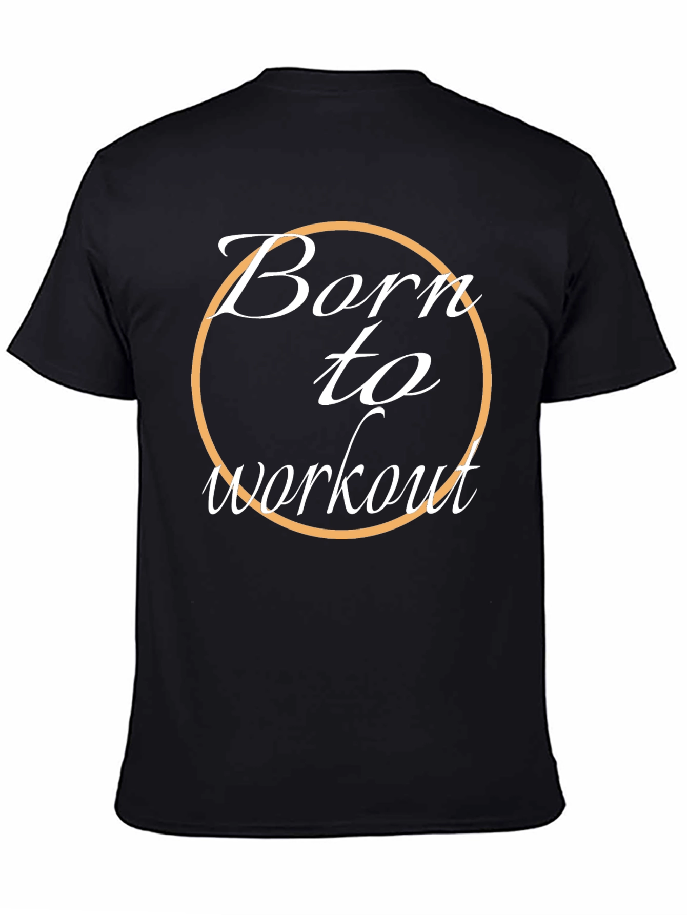 Black Born To Workout Black Graphic Tee view 4