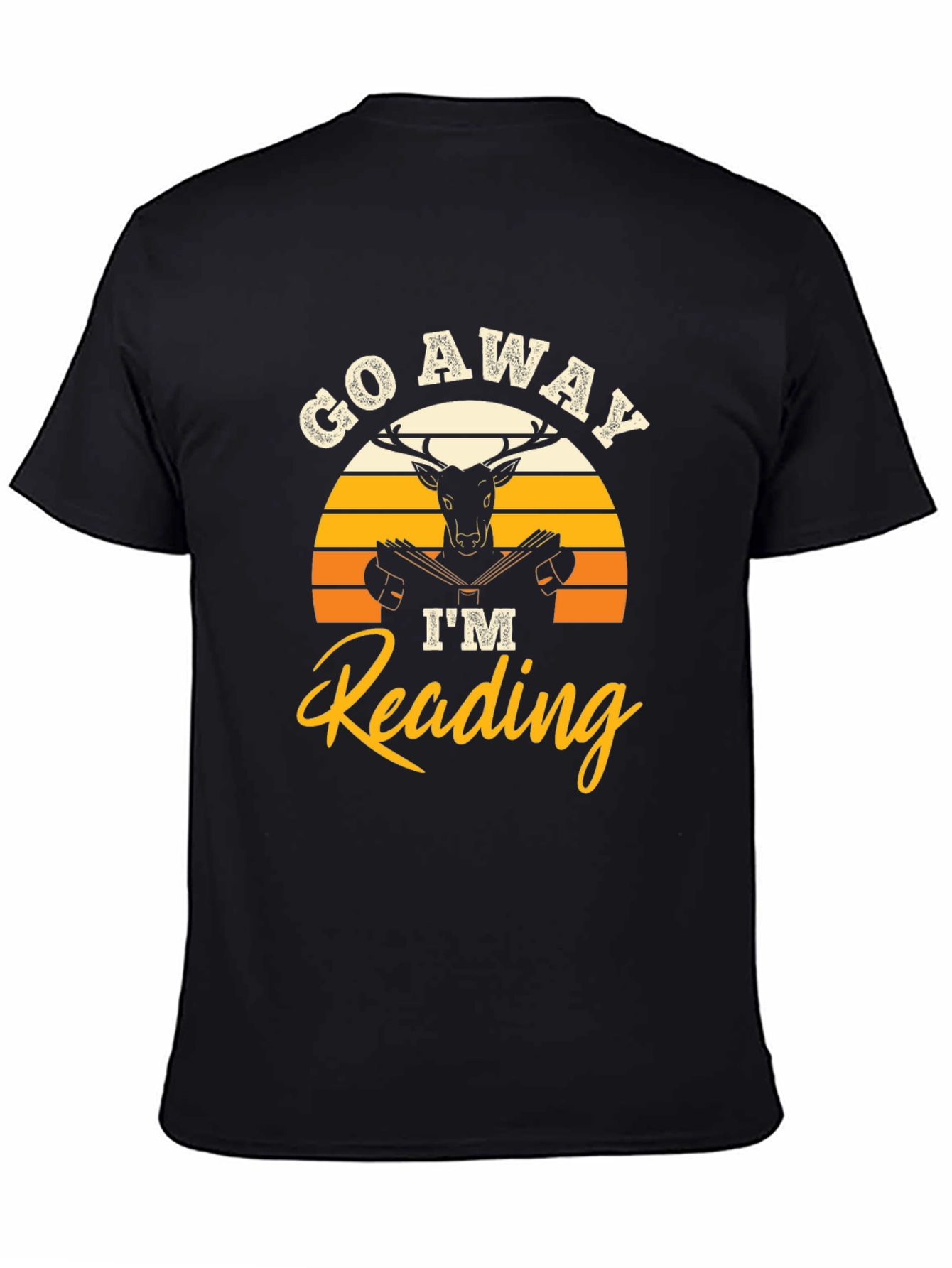 Black Go Away I'm Reading T-Shirt view 4