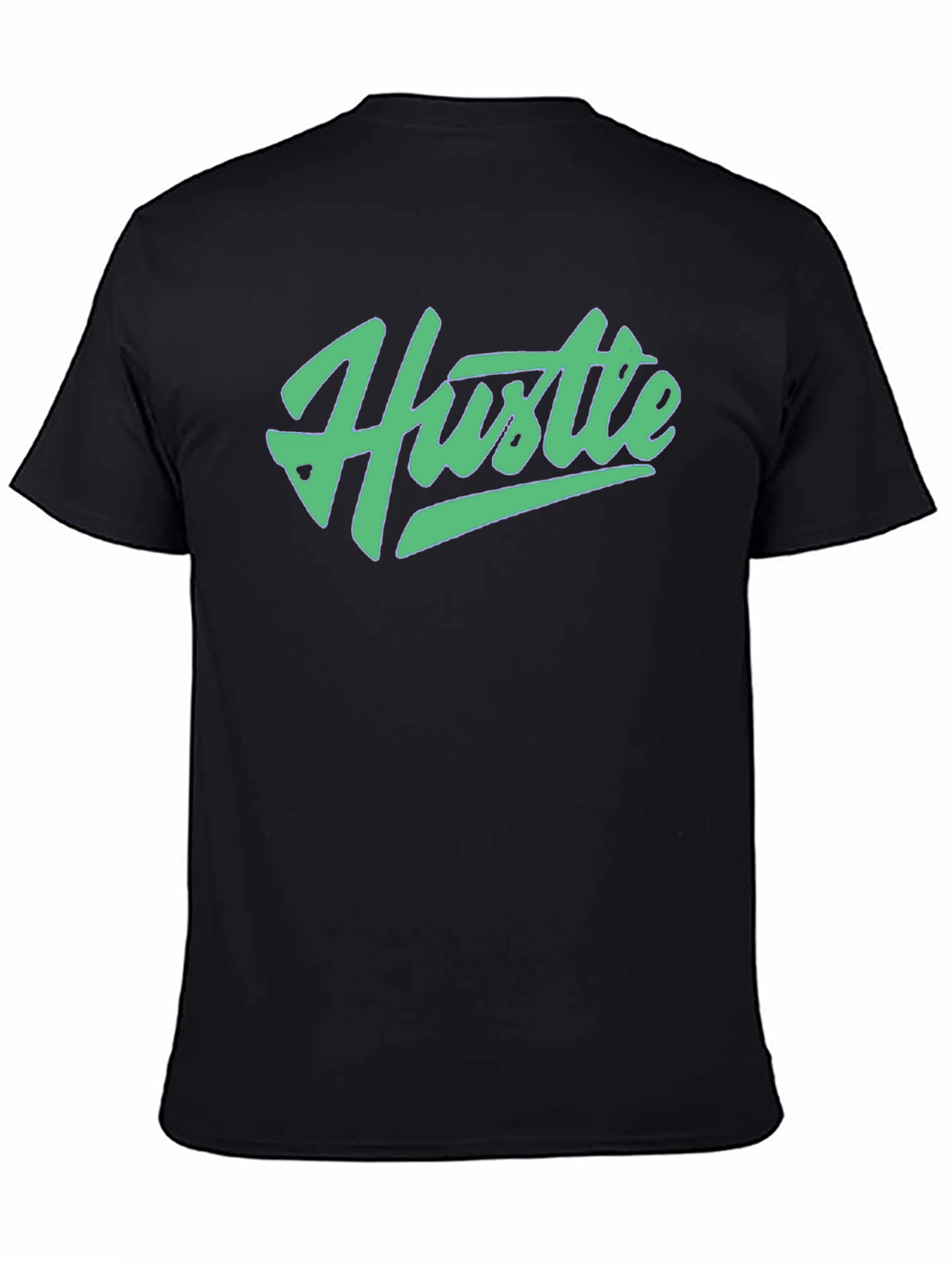 Black Hustle Graphic T-Shirt - Black Crew Neck Tee view 4