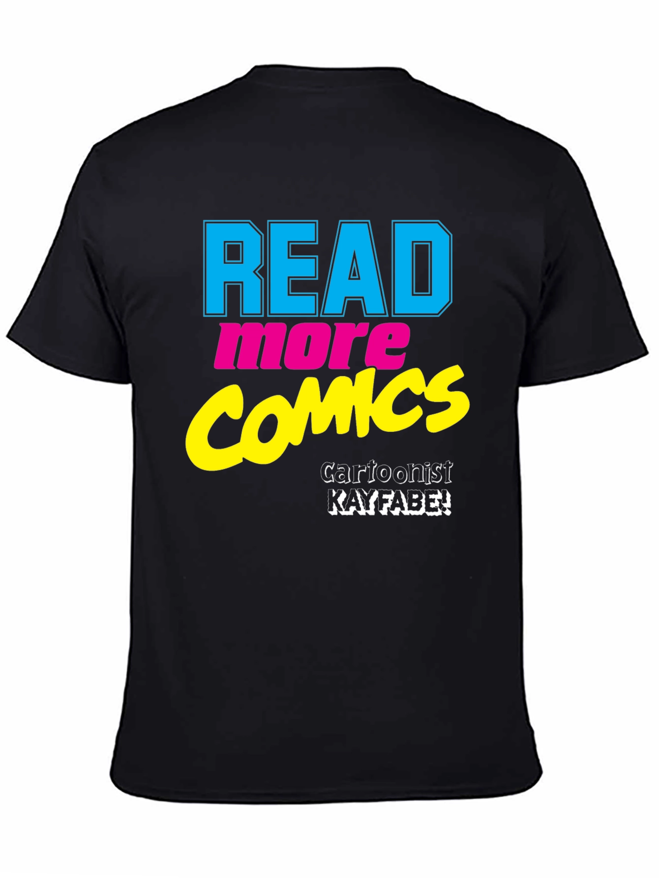Black Read More Comics T-Shirt - Cartoonist Kayfabe view 4