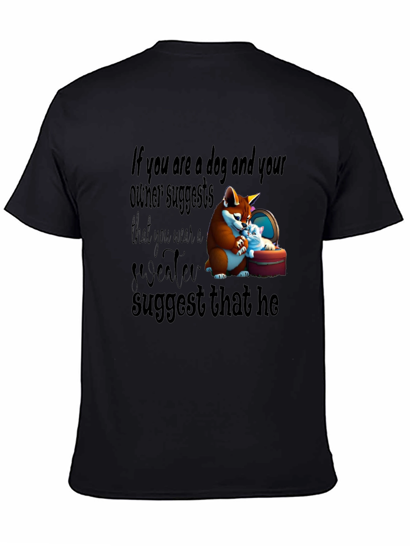 Black Dog Owner Funny Graphic Tee view 4