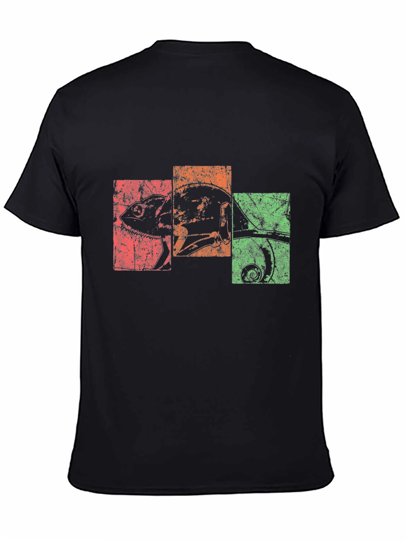 Black Retro Chameleon Graphic Tee - Black view 4