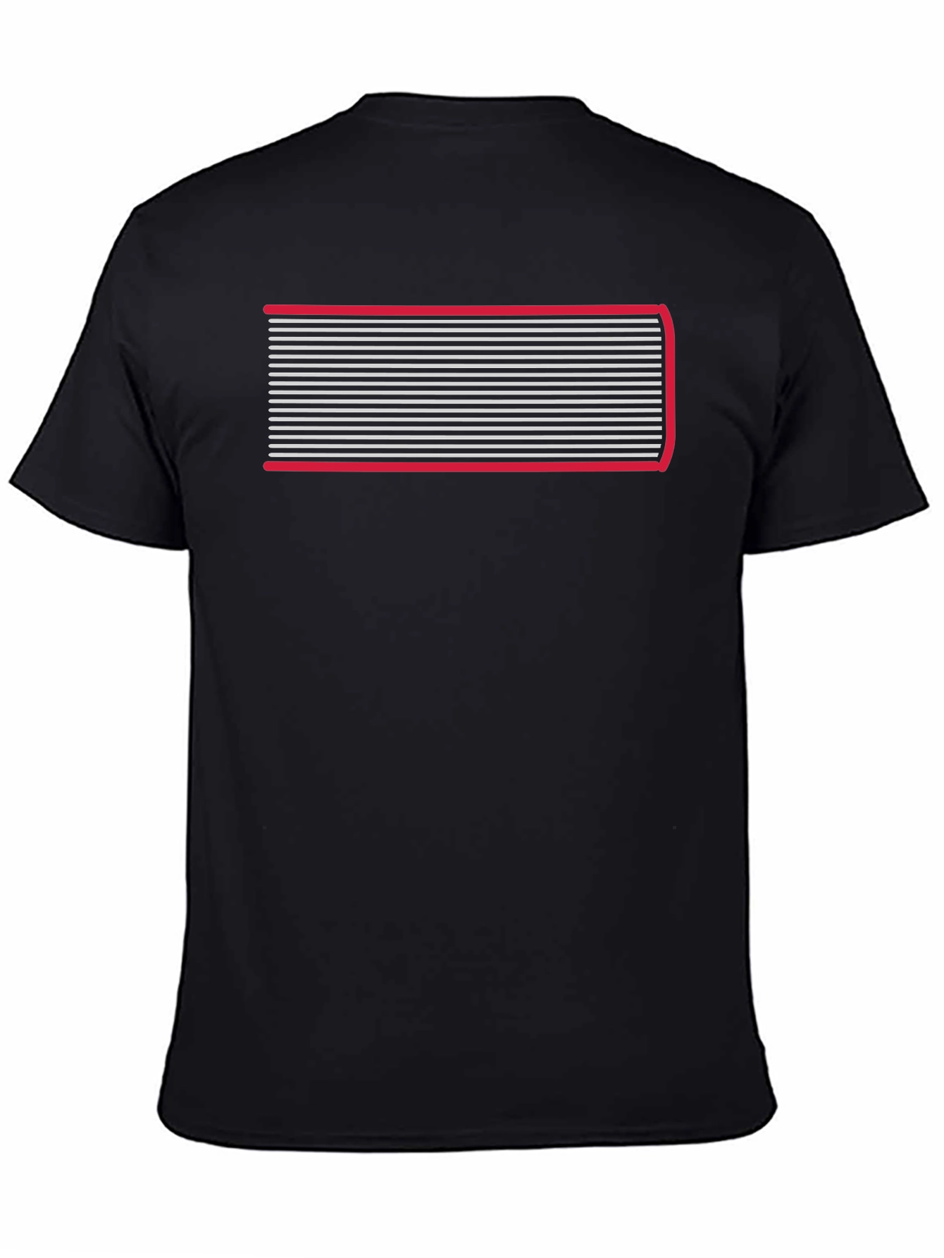 Black Retro Stripe Graphic Tee - Cool Casual Style view 4