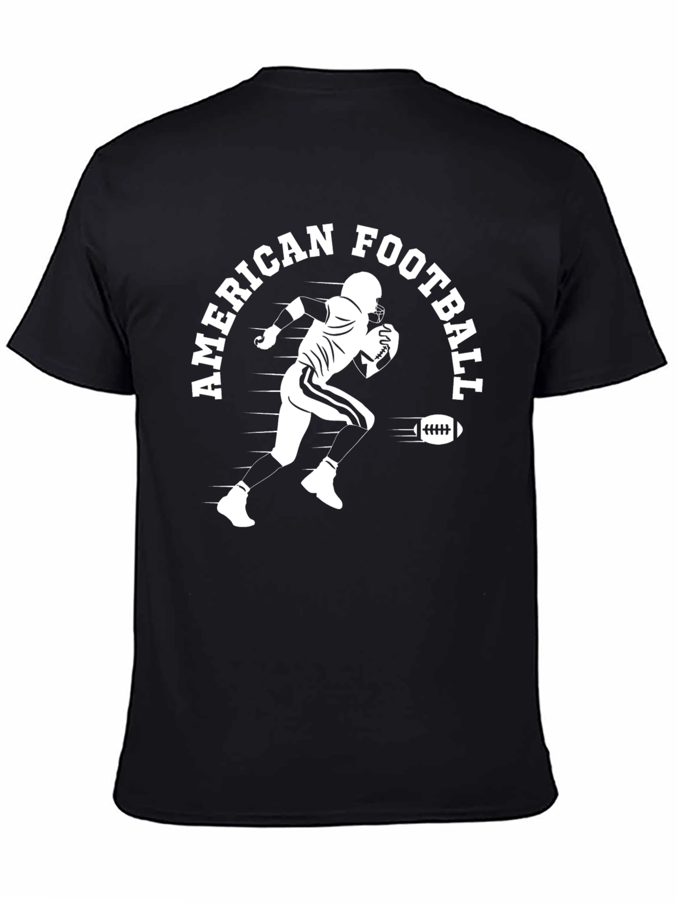 Black American Football Player Black T-Shirt view 4