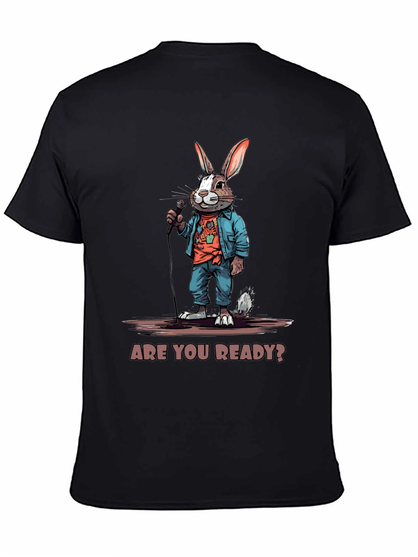 Black Are You Ready? Bunny Graphic T-Shirt view 4