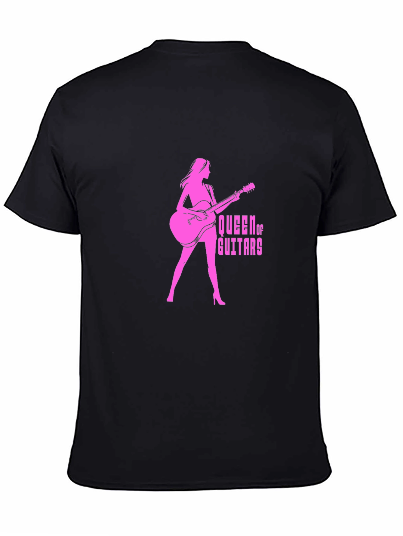 Black Queen of Guitars Black Graphic T-Shirt view 4