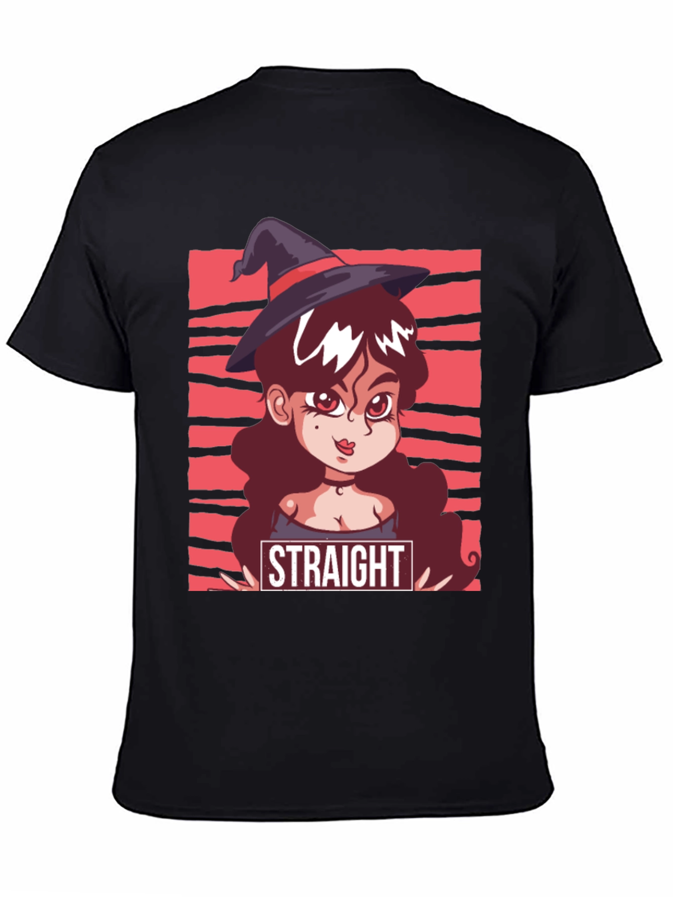 Black Straight Witch T-Shirt - Graphic Tee view 4