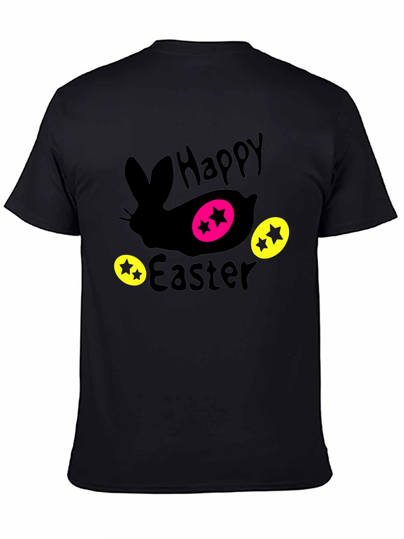 Black Happy Easter Bunny T-Shirt view 4