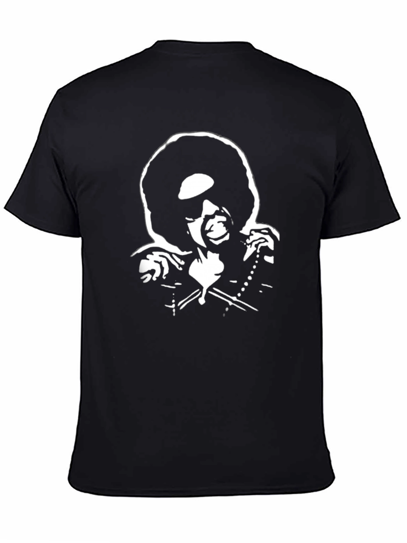 Black Retro Afro Silhouette Graphic T-Shirt view 4