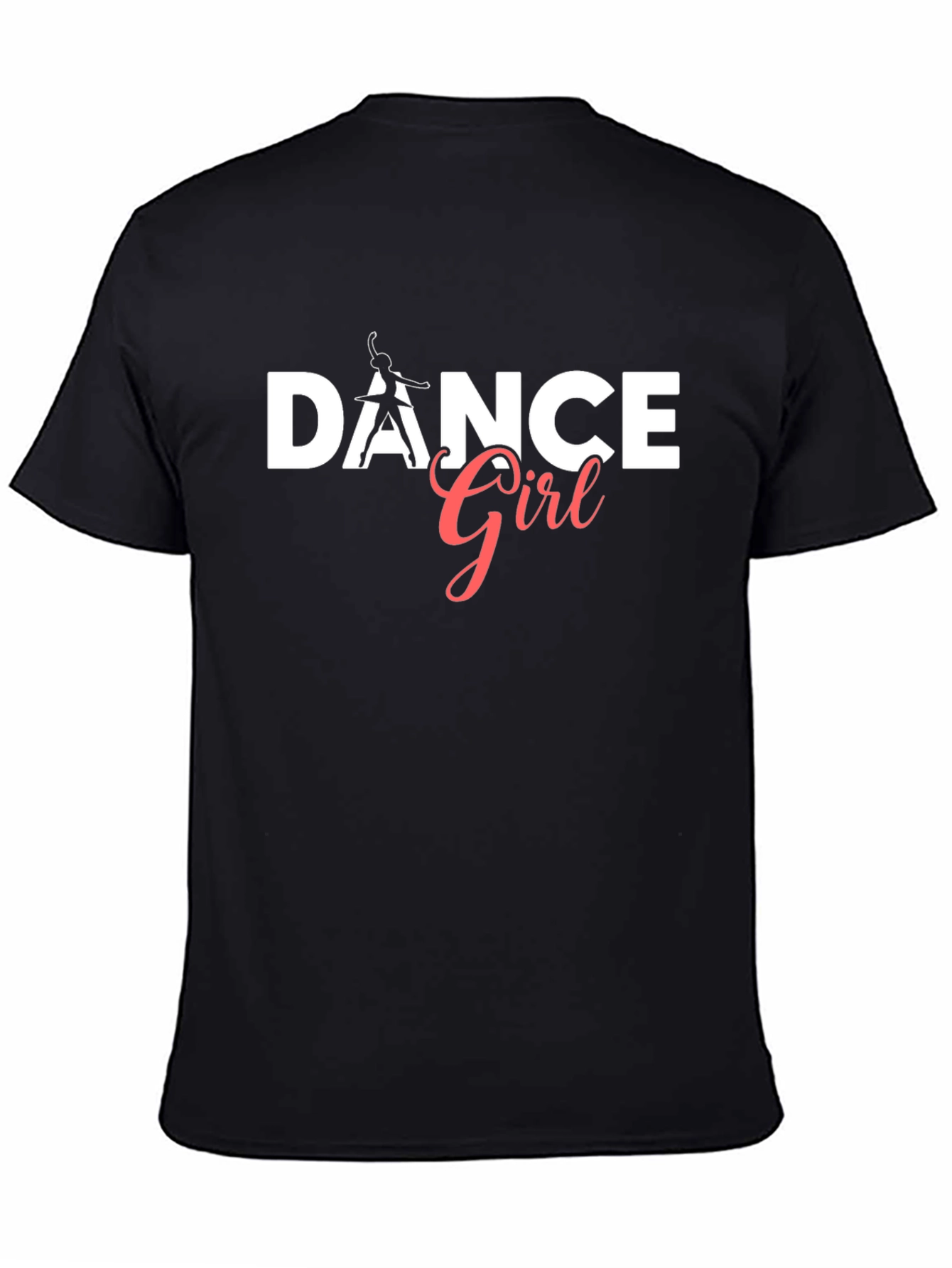 Black Dance Girl Graphic T-Shirt - Black Cotton Tee view 4