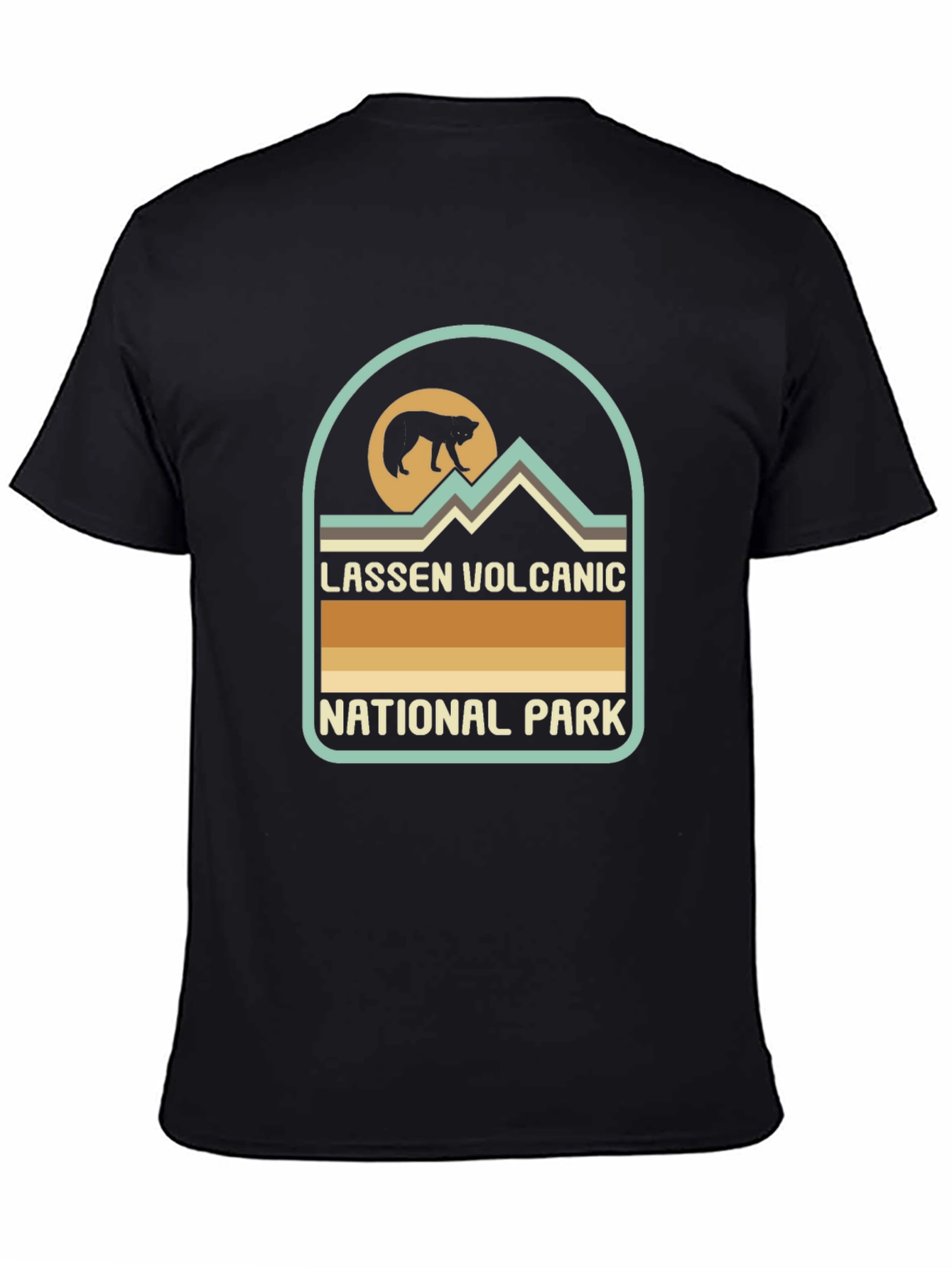 Black Lassen Volcanic National Park Black T-Shirt view 4