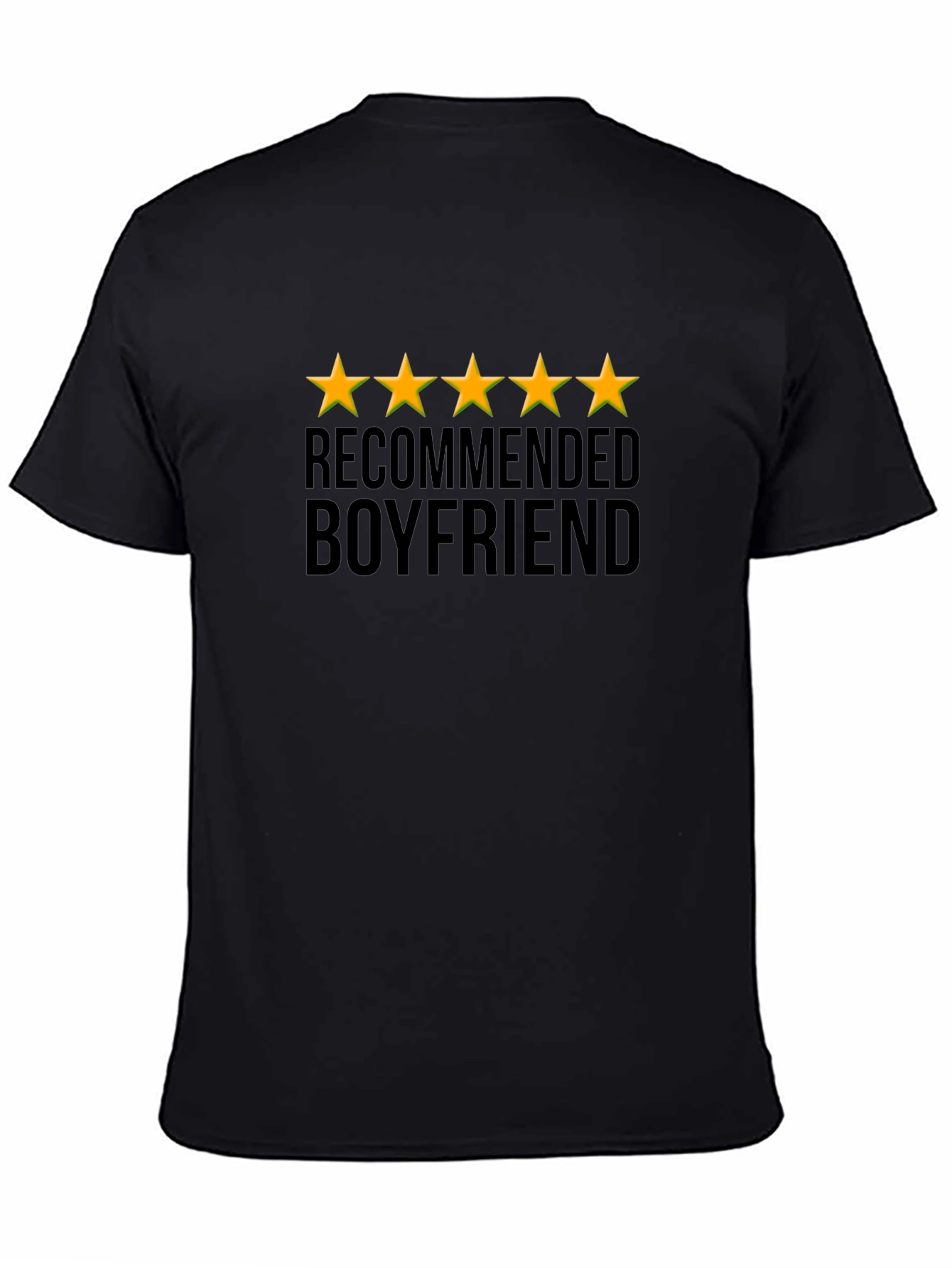 Black 5-Star Recommended Boyfriend Black T-Shirt view 4