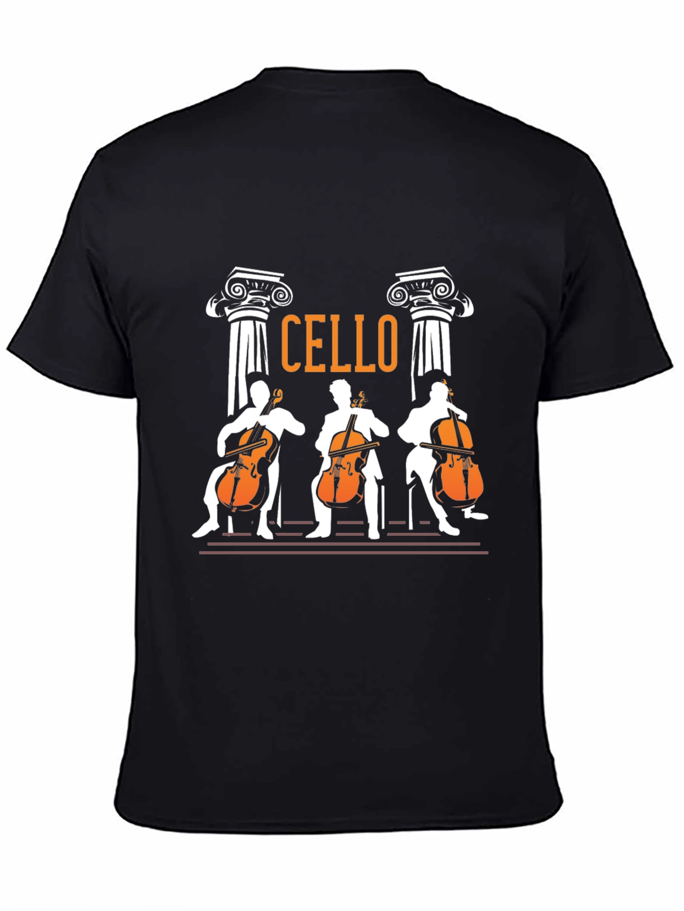 Black Cello Players Graphic T-Shirt - Musician Tee view 4