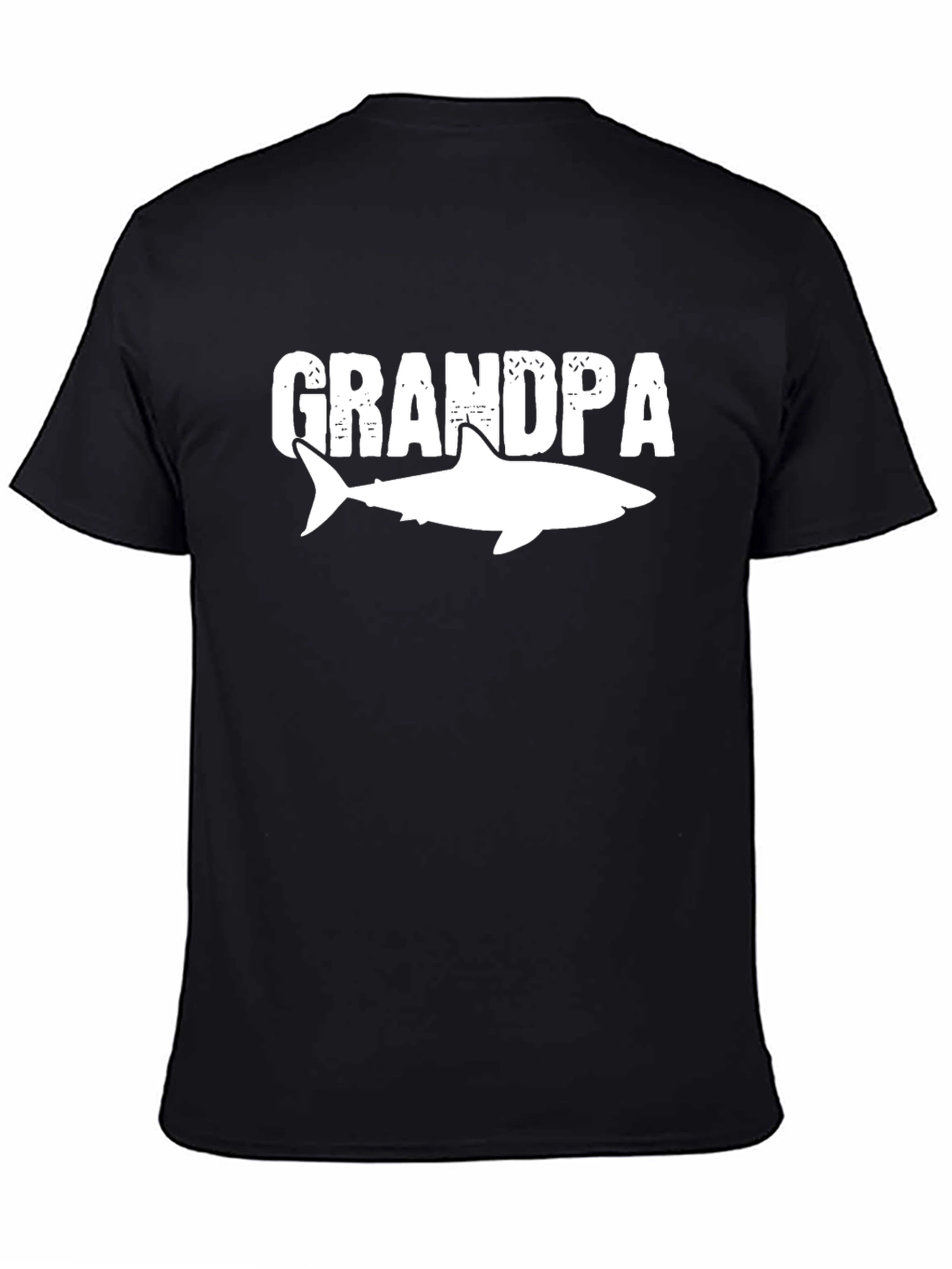 Grandpa Shark Graphic Tee - Men's Black T-Shirt - 4