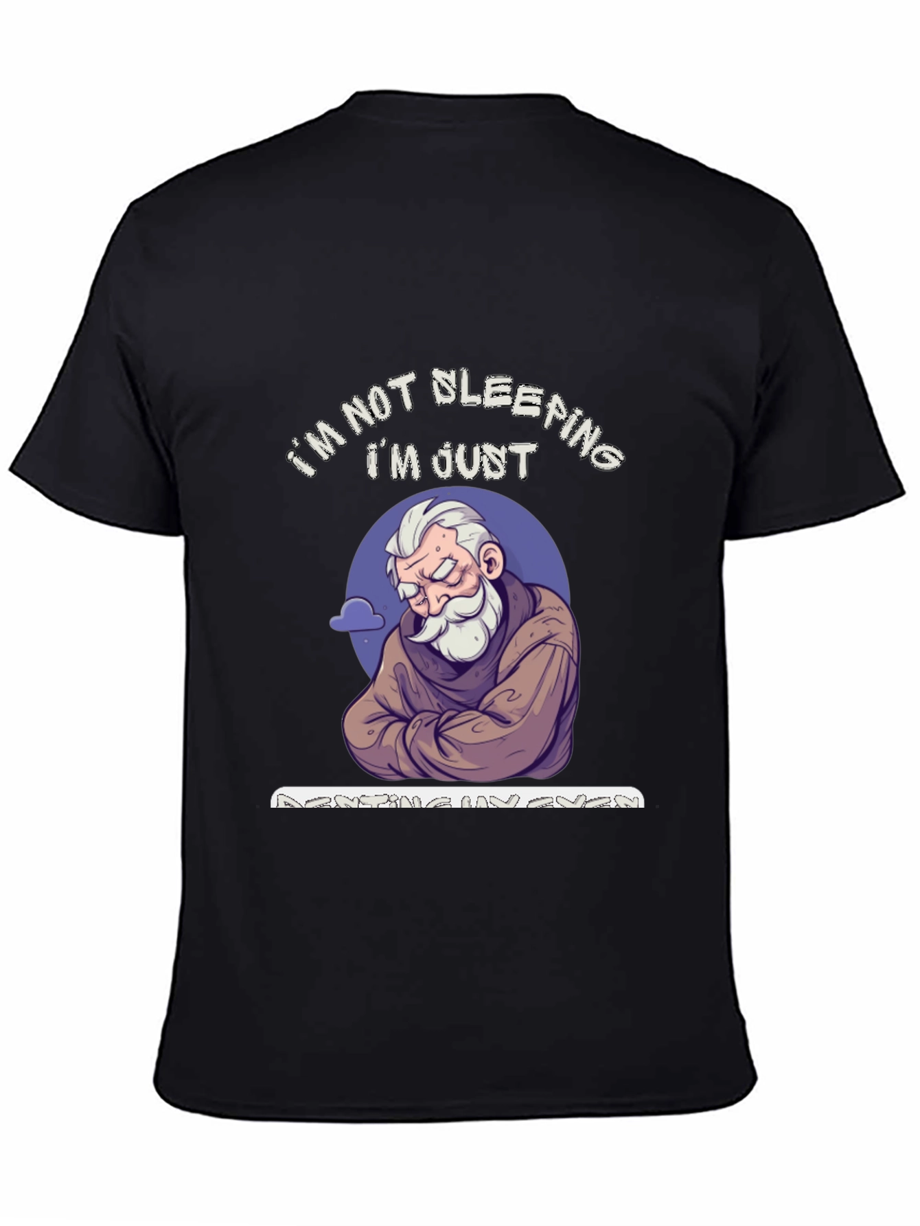Black Funny "I'm Not Sleeping" Graphic Tee view 4