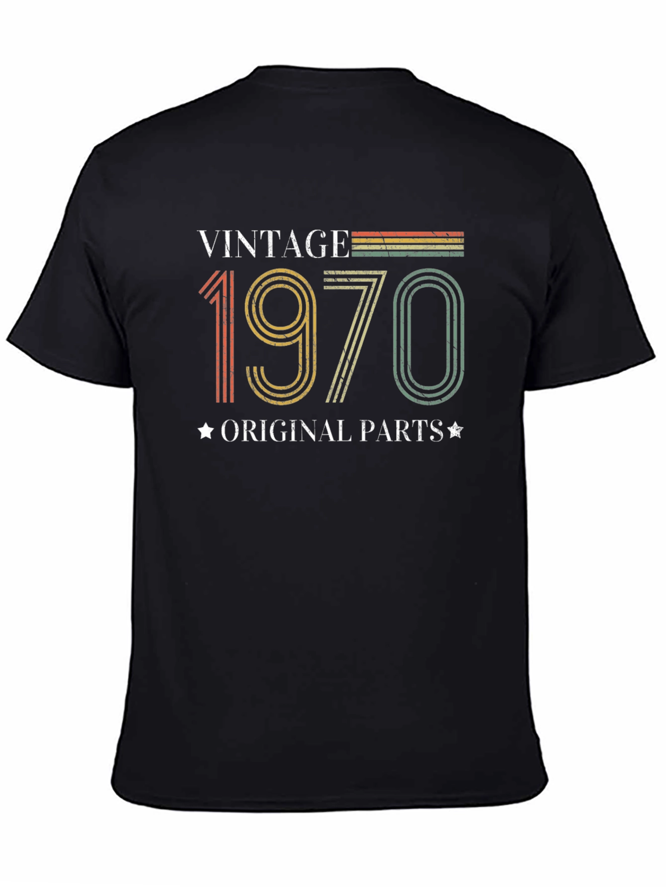 Black Vintage 1970 Original Parts Graphic T-Shirt view 4
