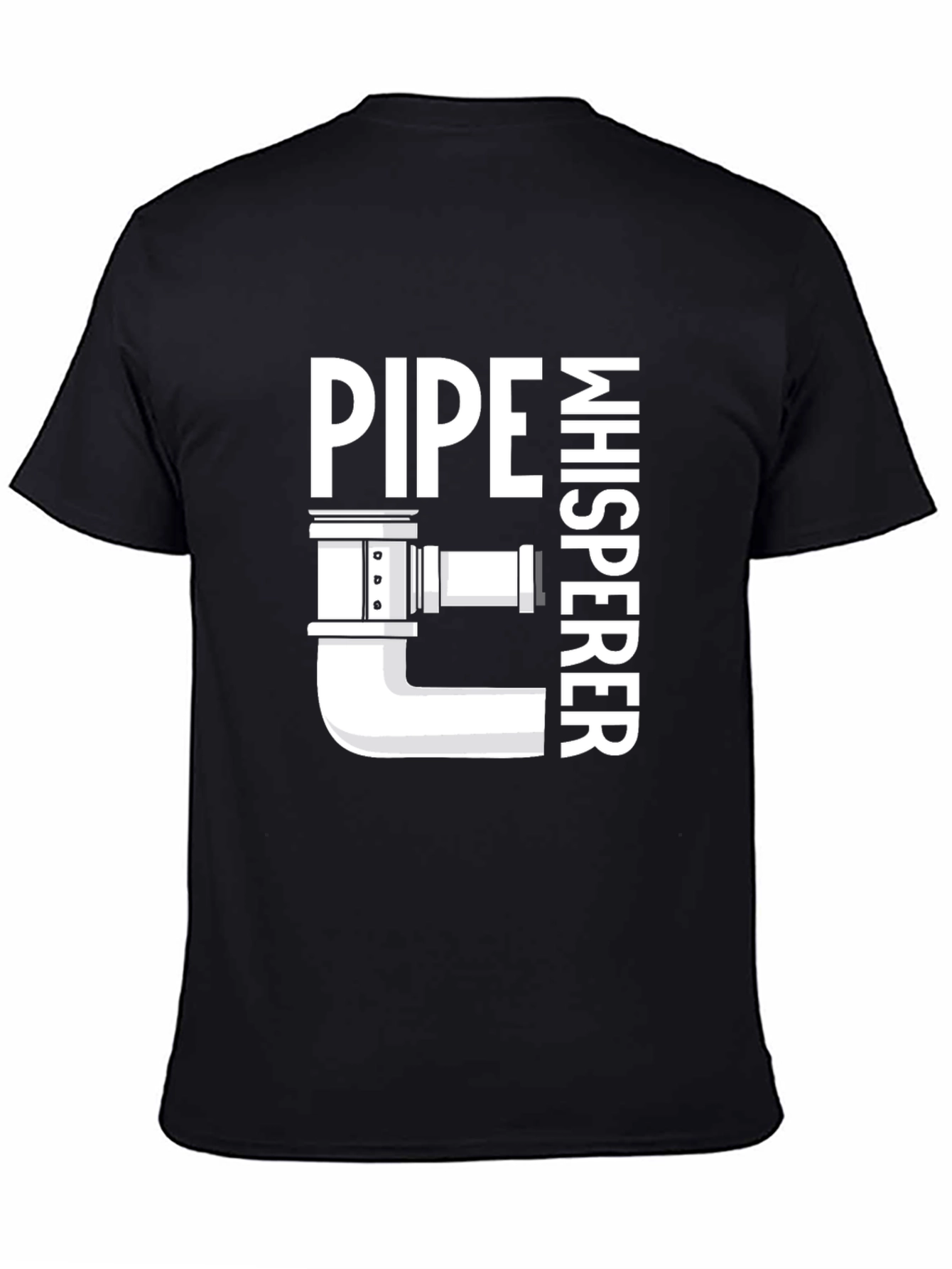 Black Pipe Whisperer T-Shirt - Plumbing Humor Tee view 4