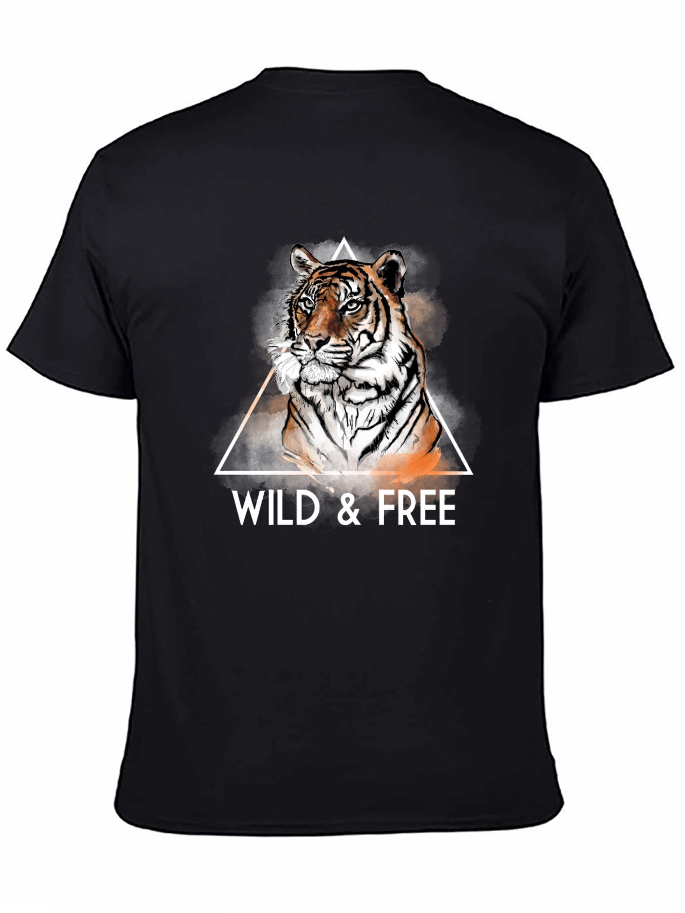 Black Wild & Free Tiger Graphic Tee - Cool Men's T-Shirt view 4