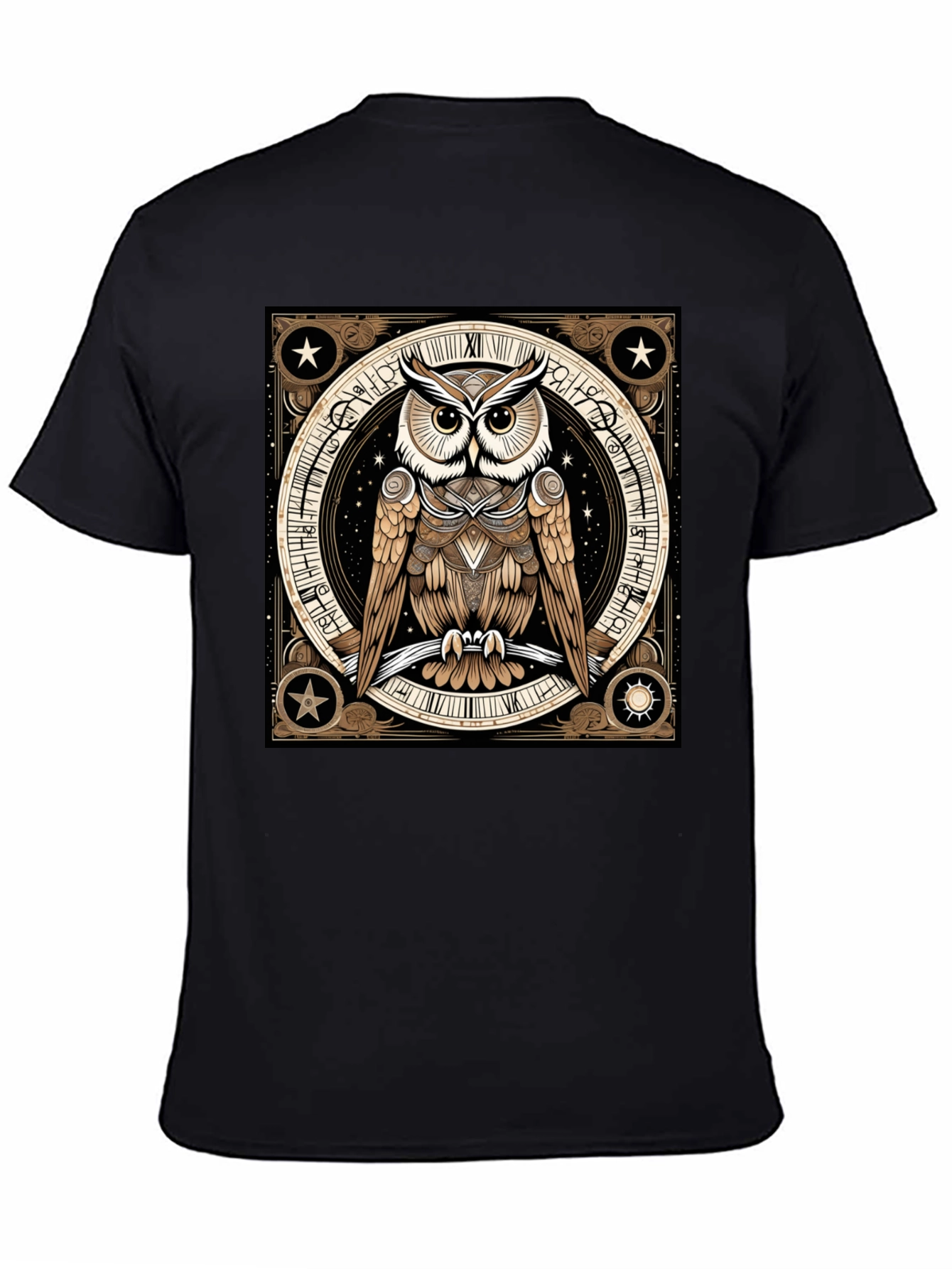 Black Mystic Owl Graphic Tee - Black view 4