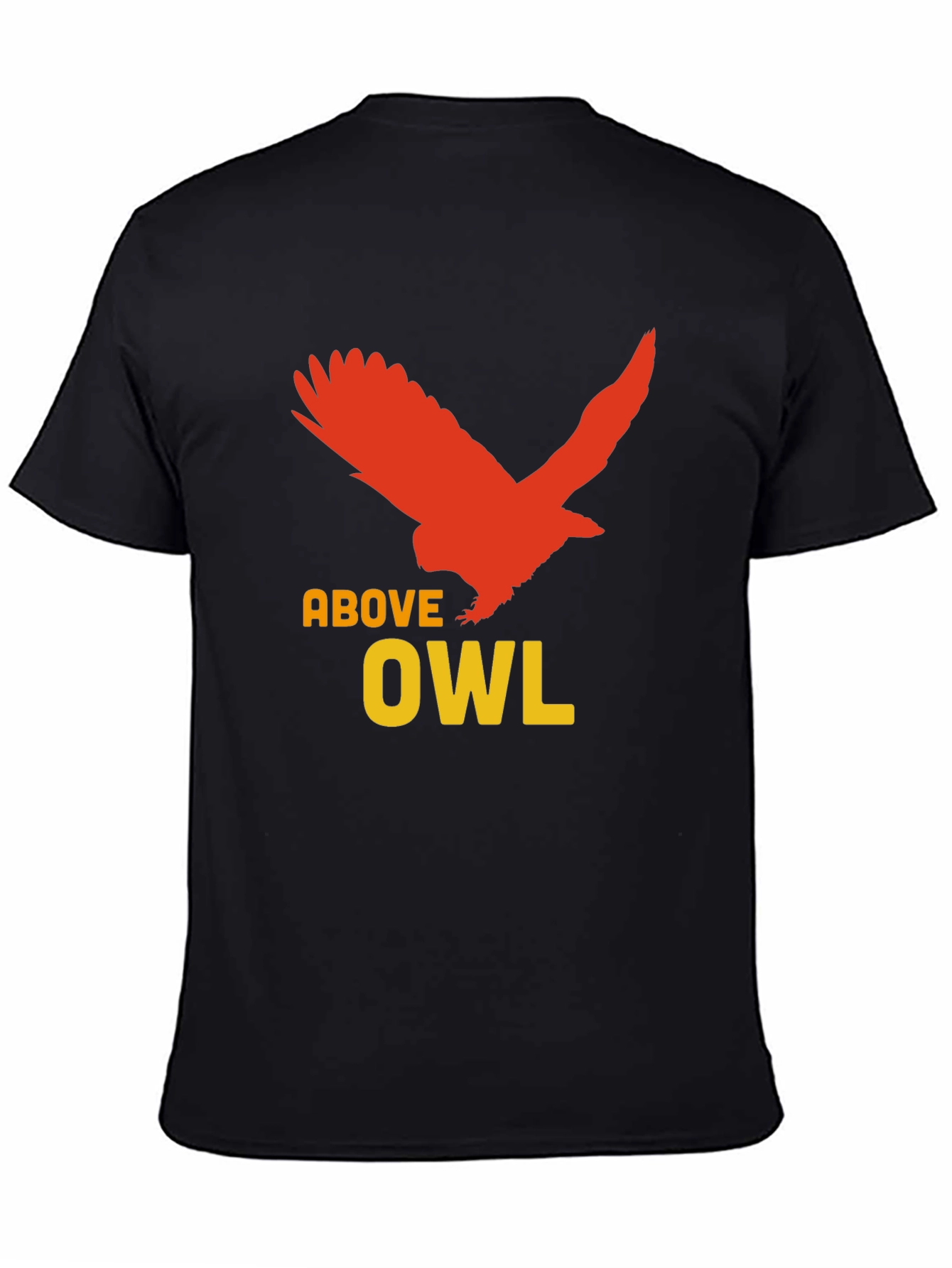 Black Above Owl Graphic Tee - Unique Bird Design view 4