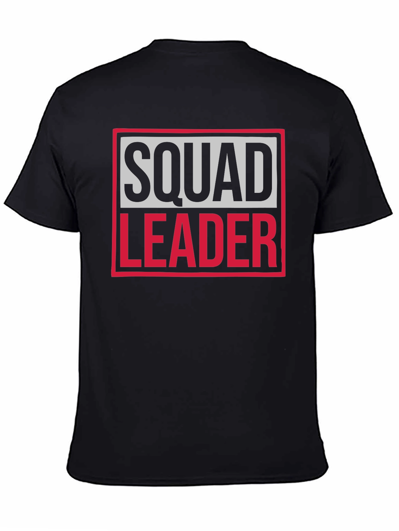 Black Squad Leader Graphic Tee - Black Cotton T-Shirt view 4