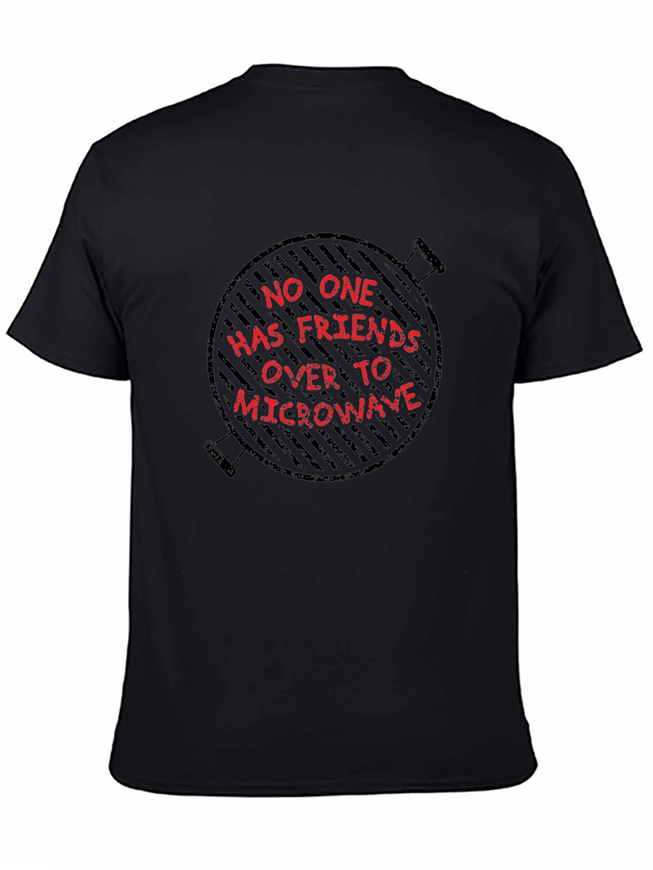 Black Grill Humor Graphic Tee - No Microwave Friends view 4