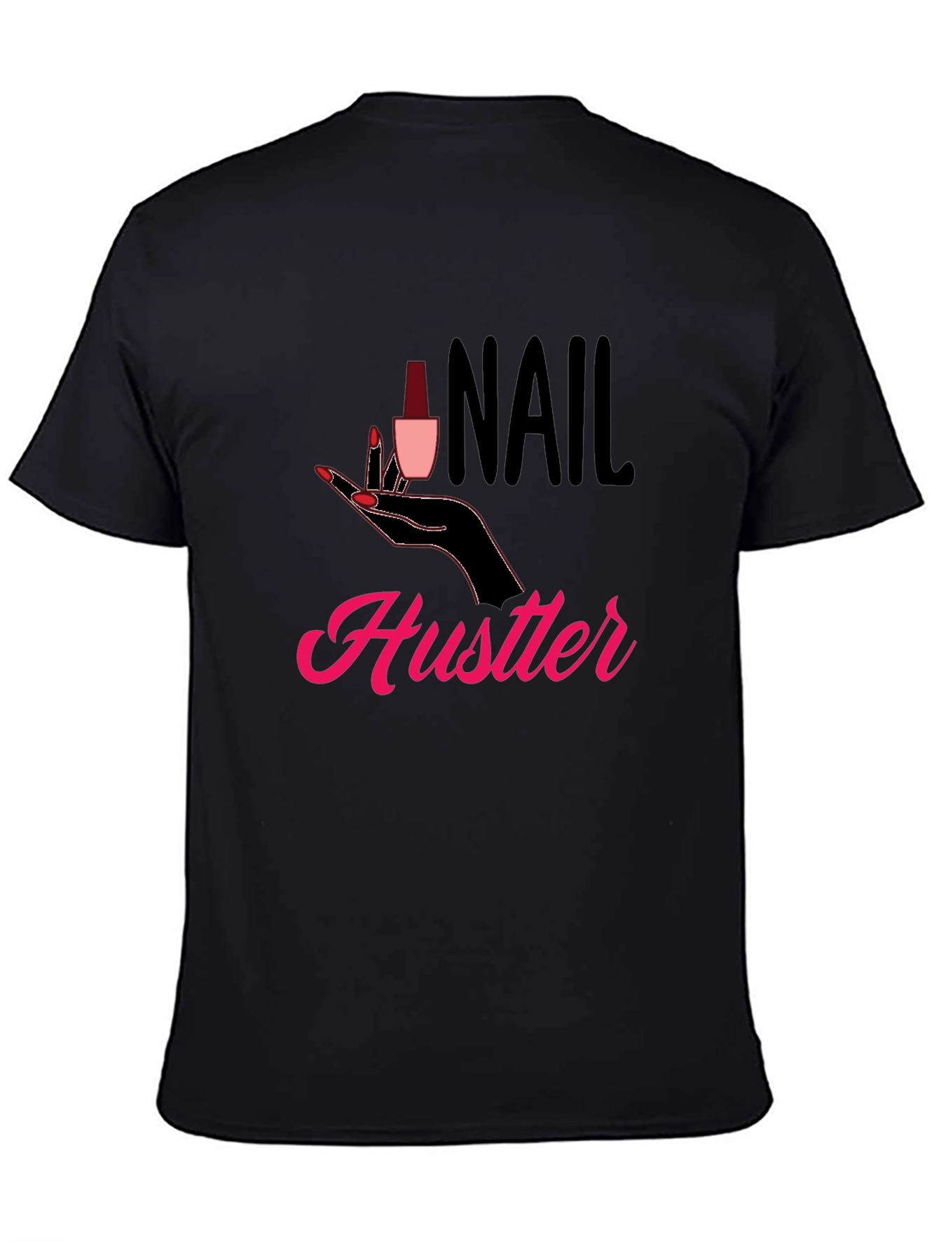 Black Nail Hustler Graphic T-Shirt - Trendy Style view 4