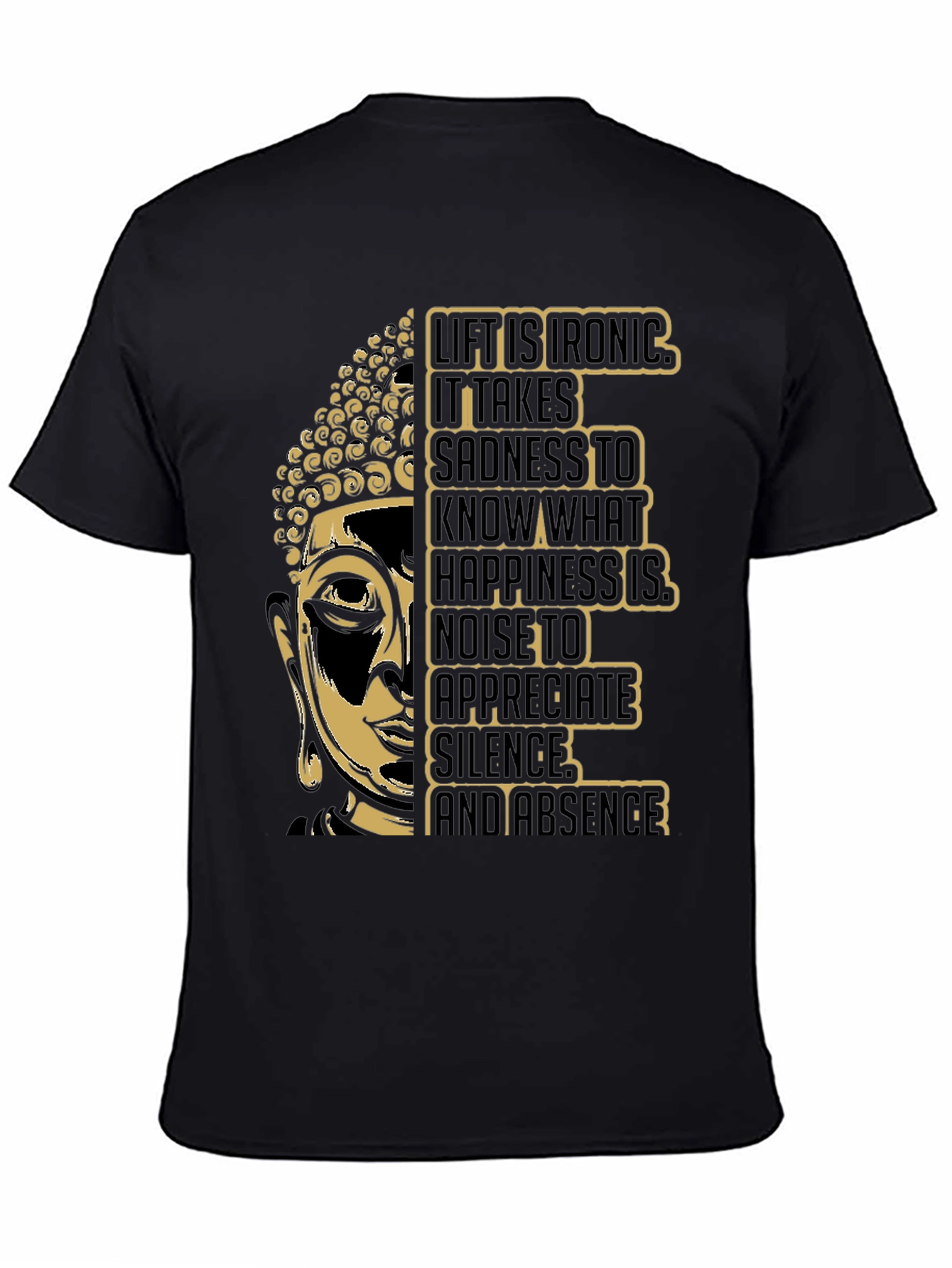 Black Buddha Graphic Tee - Irony of Life T-Shirt view 4