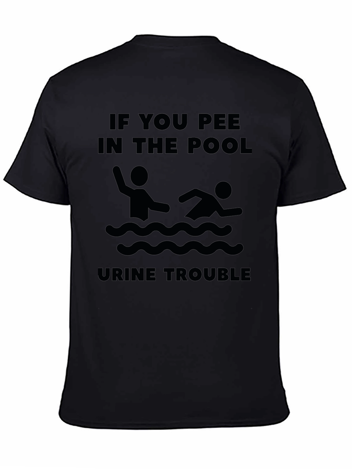 Black Funny "If You Pee in the Pool" Graphic Tee view 4