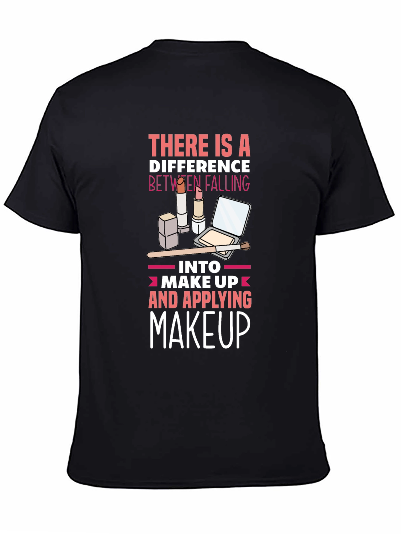 Black Makeup Lover's Tee: Falling vs Applying view 4
