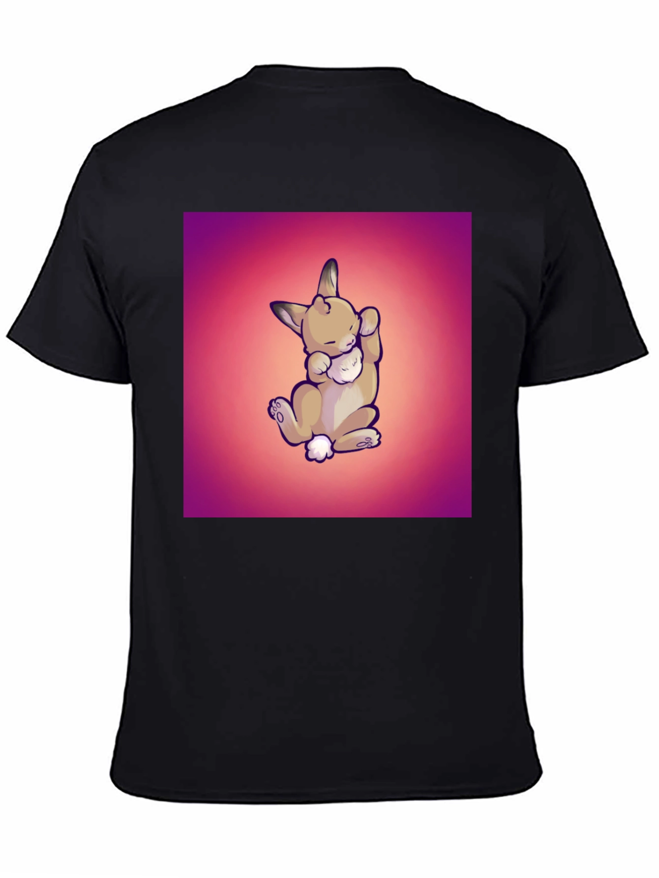 Black Cute Bunny Graphic Tee - Men's Black T-Shirt view 4