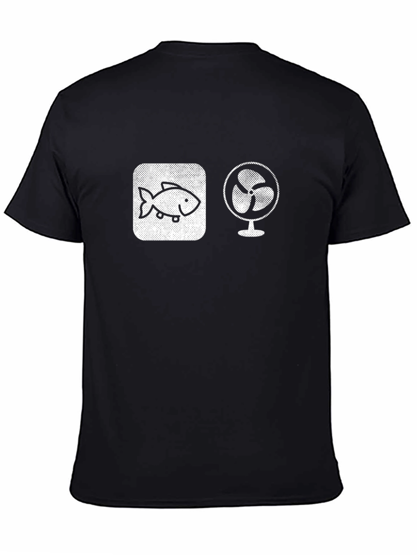 Black Fish and Fan T-Shirt - Funny Pun Tee view 4