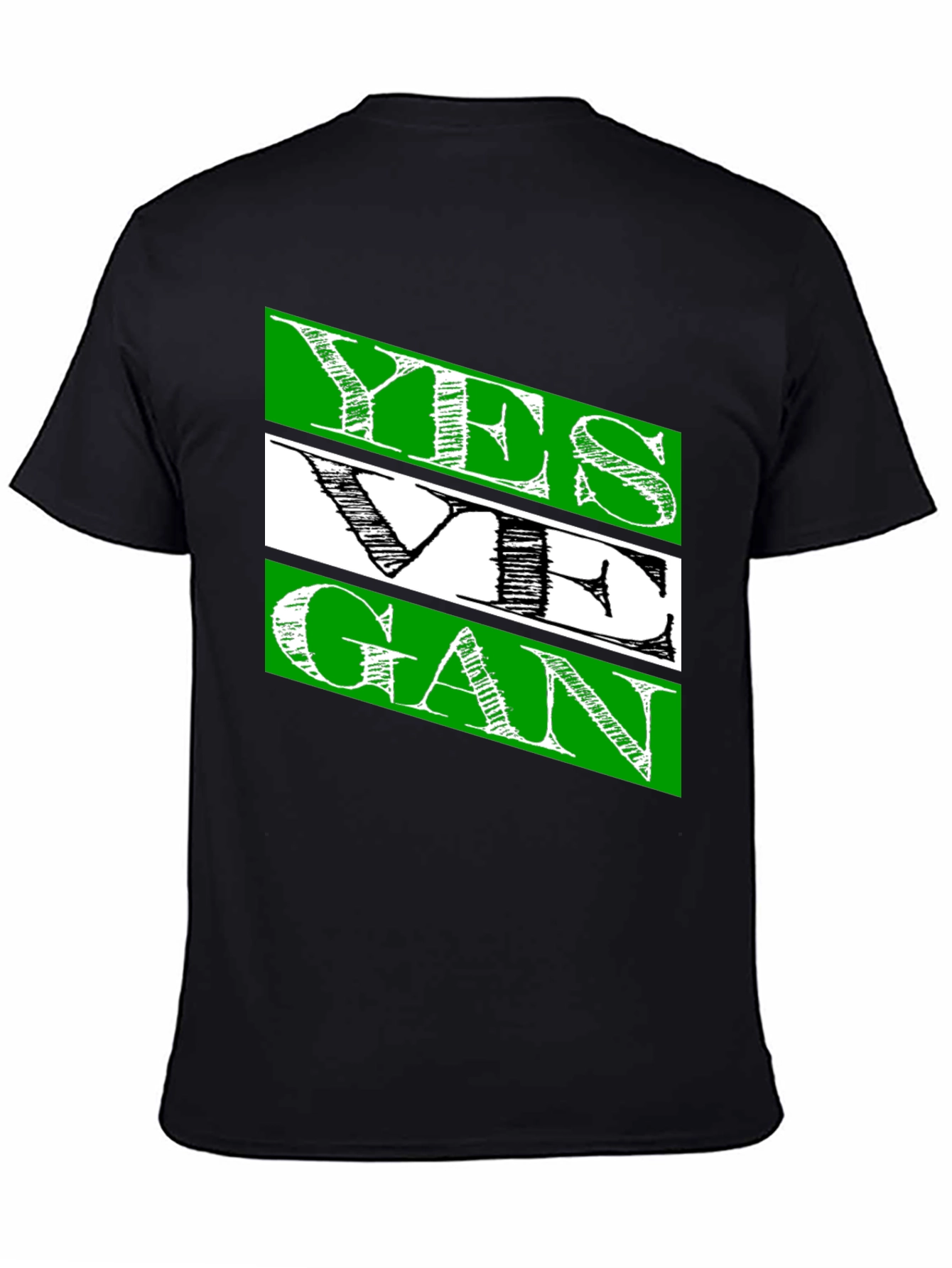 Black Yes We Gan T-Shirt | Men's Black Cotton Tee view 4