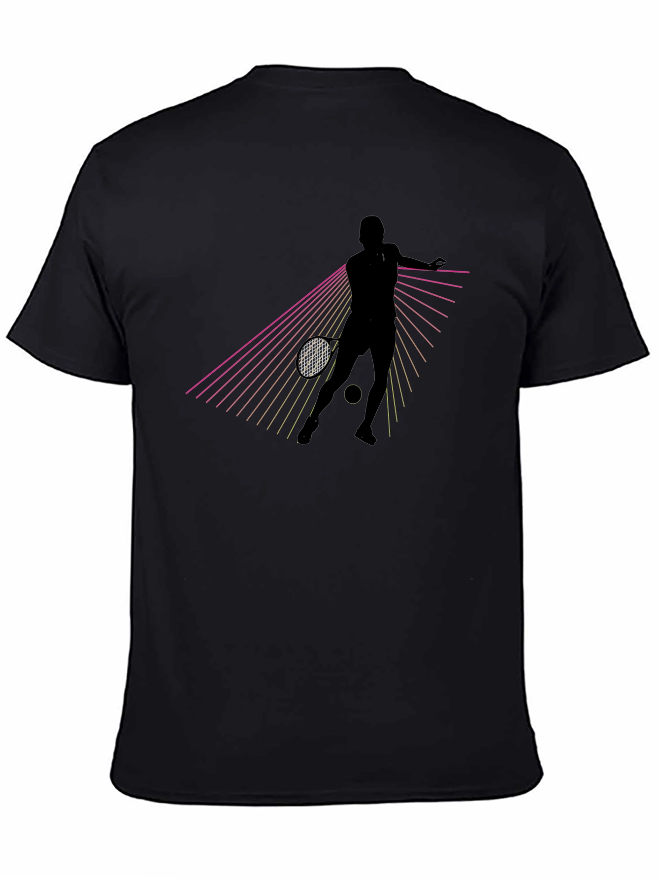 Black Tennis Player Graphic Tee - Retro Style view 4