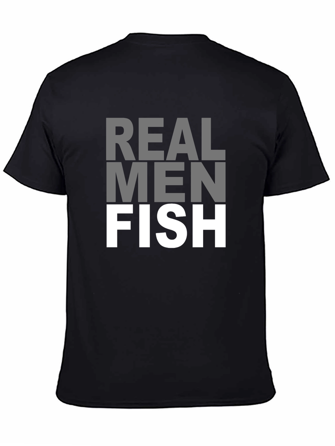 Black Real Men Fish Graphic T-Shirt view 4