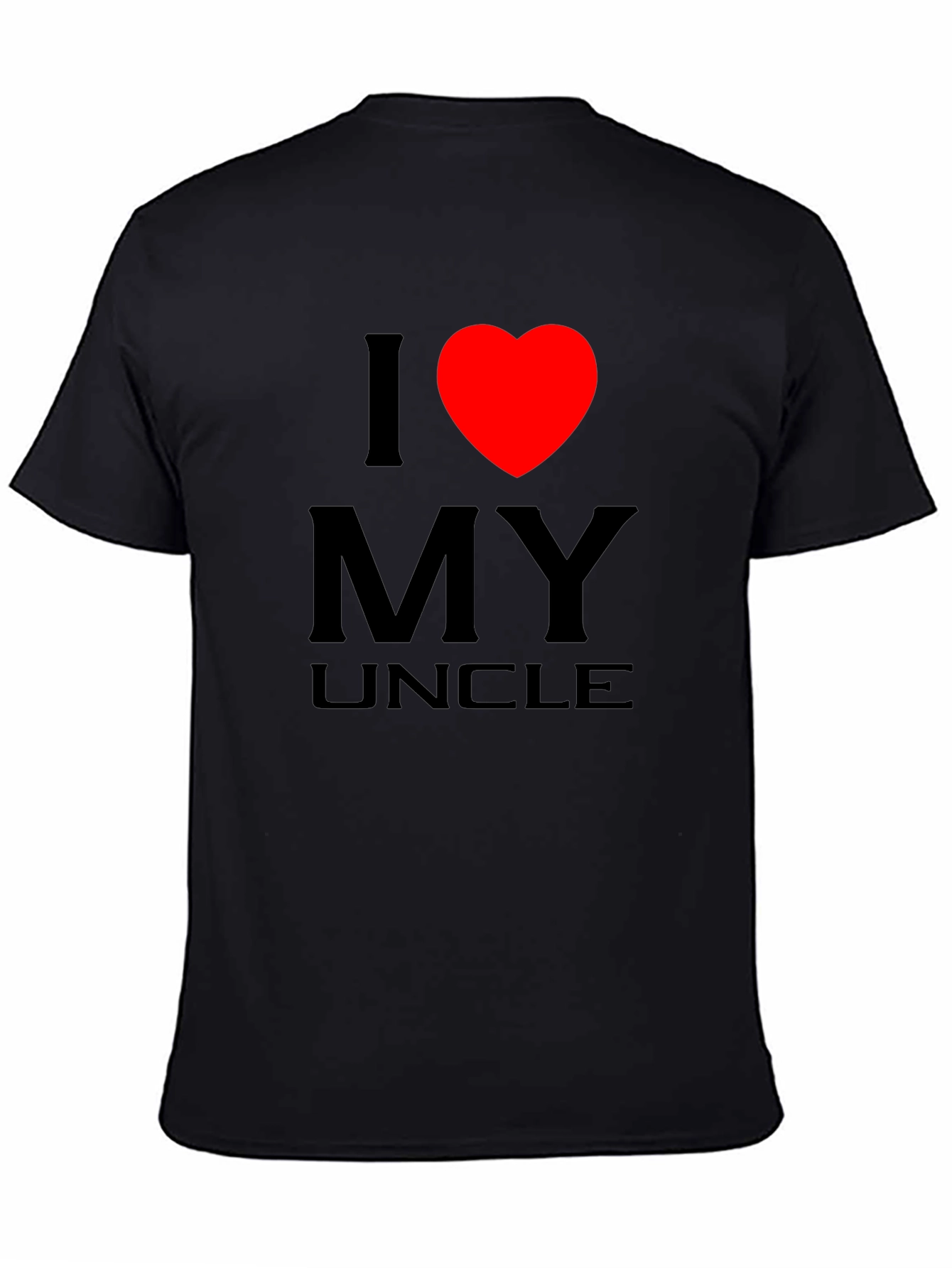 Black I Love My Uncle T-Shirt - Black Cotton Tee view 4