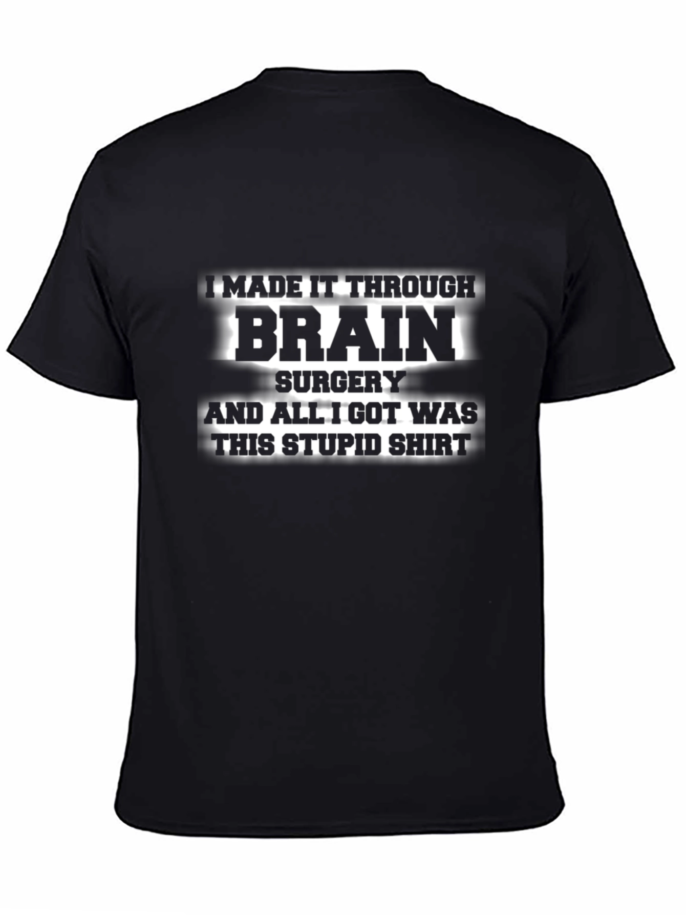 Black Brain Surgery Survivor T-Shirt view 4
