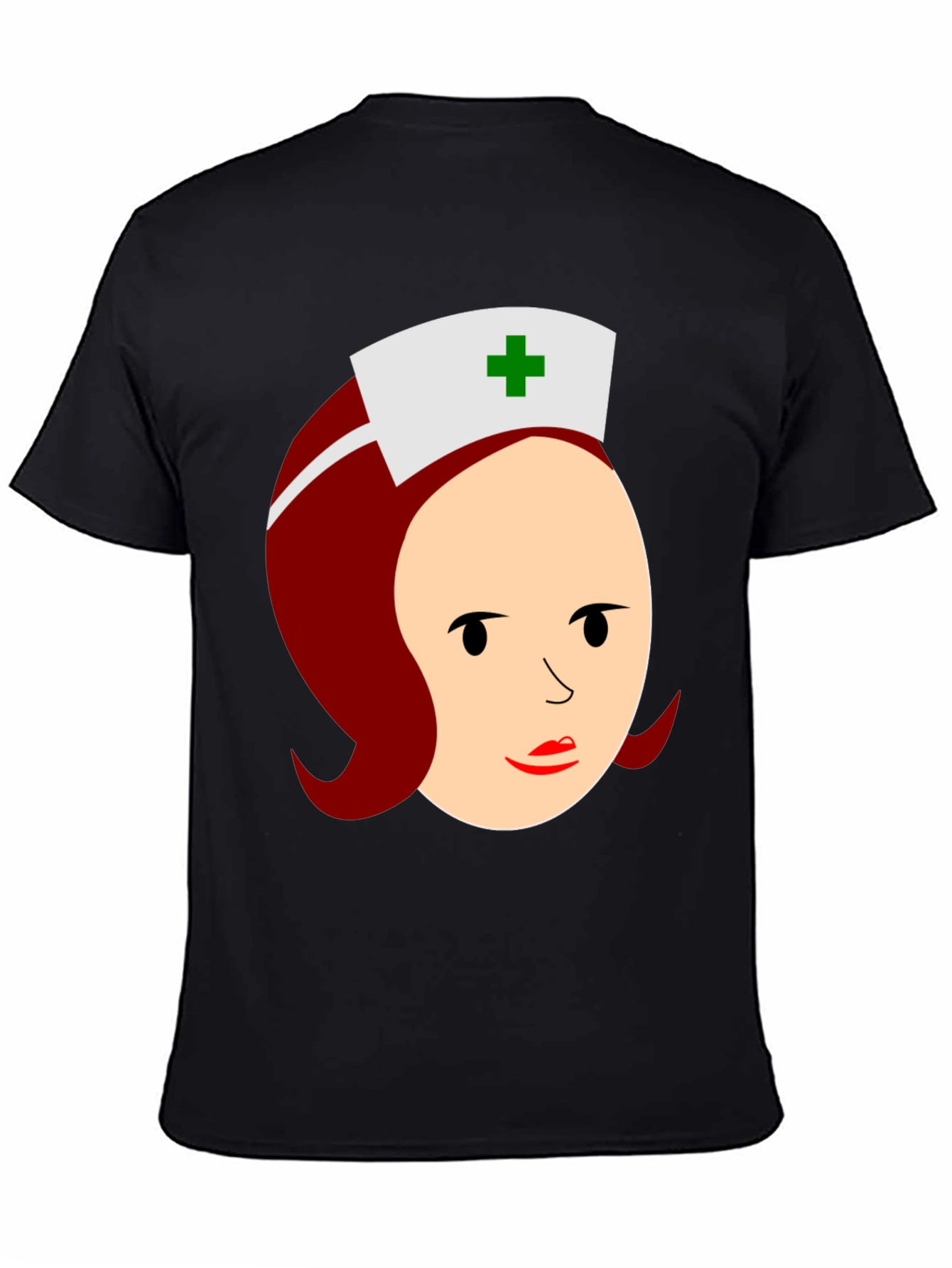 Black Cartoon Nurse Graphic T-Shirt view 4