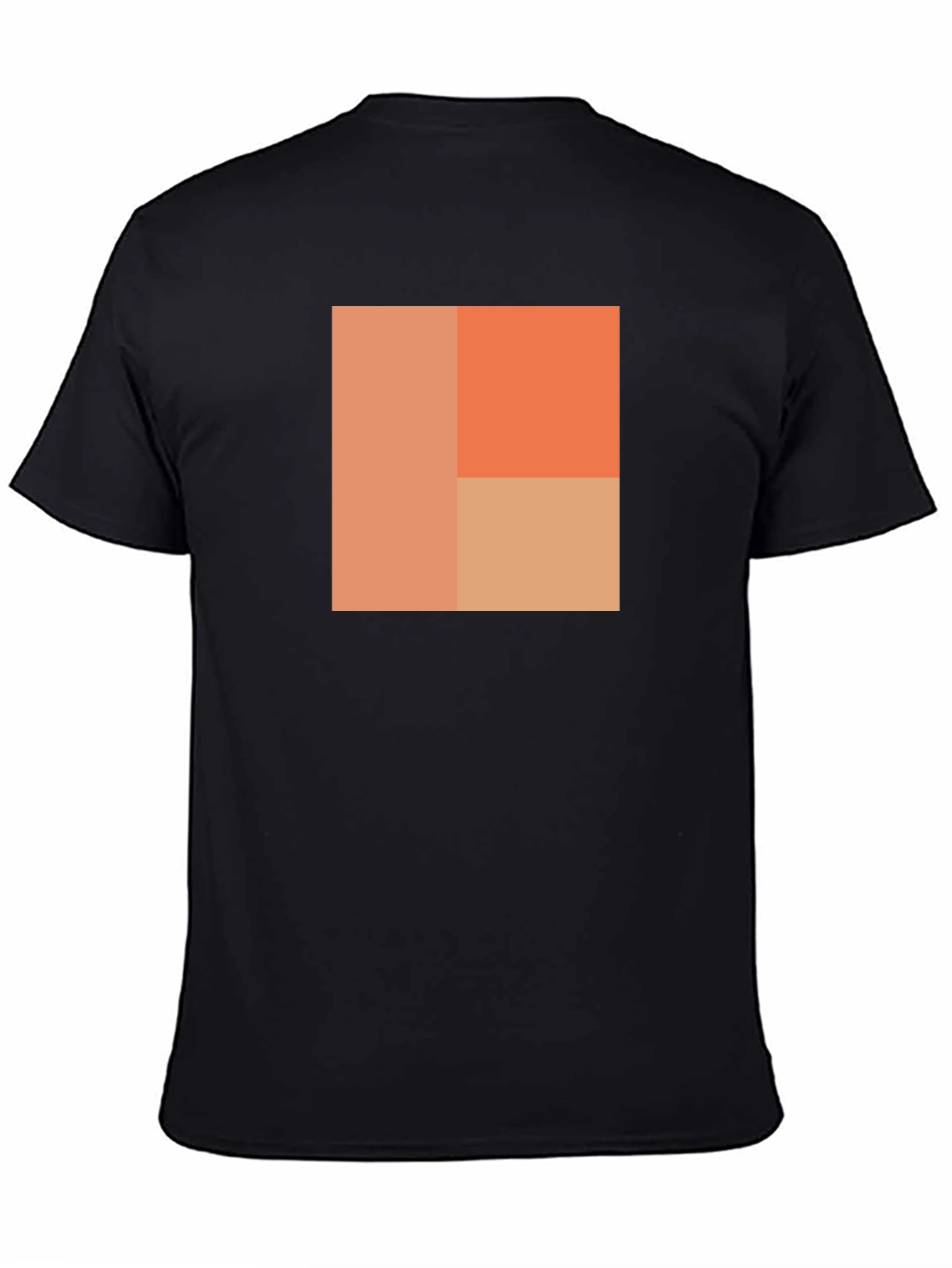 Black Abstract Block Design Black T-Shirt view 4