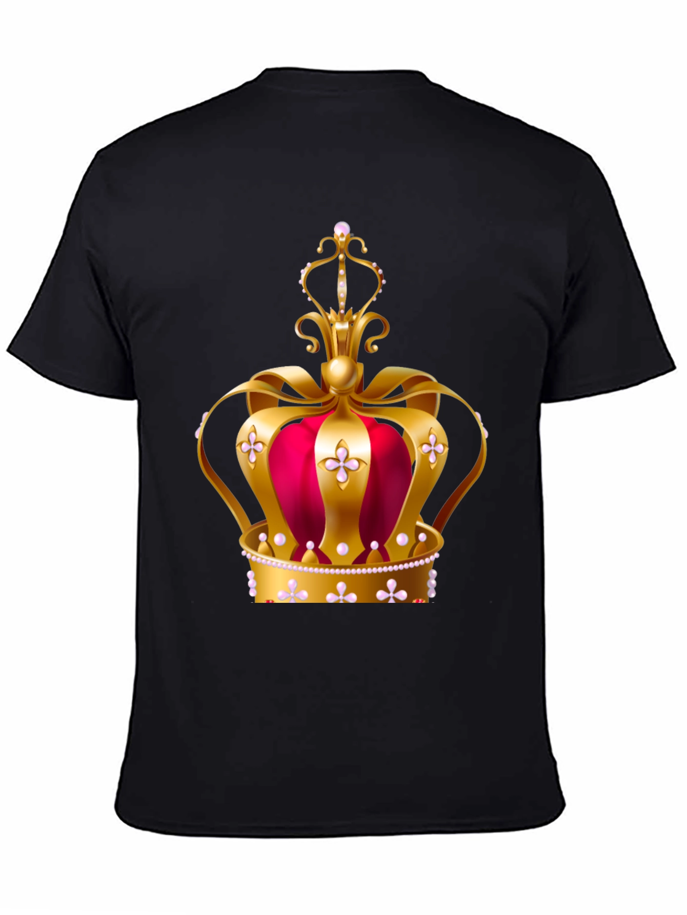 Black Regal Crown Graphic Tee - King or Queen T-Shirt view 4