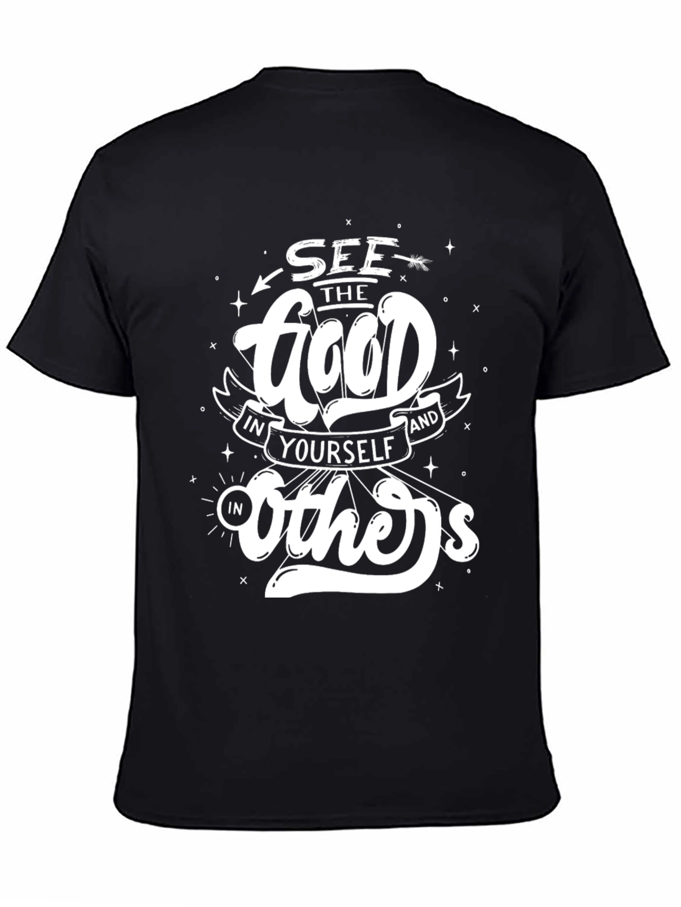 Black Inspirational Graphic Tee - See The Good view 4