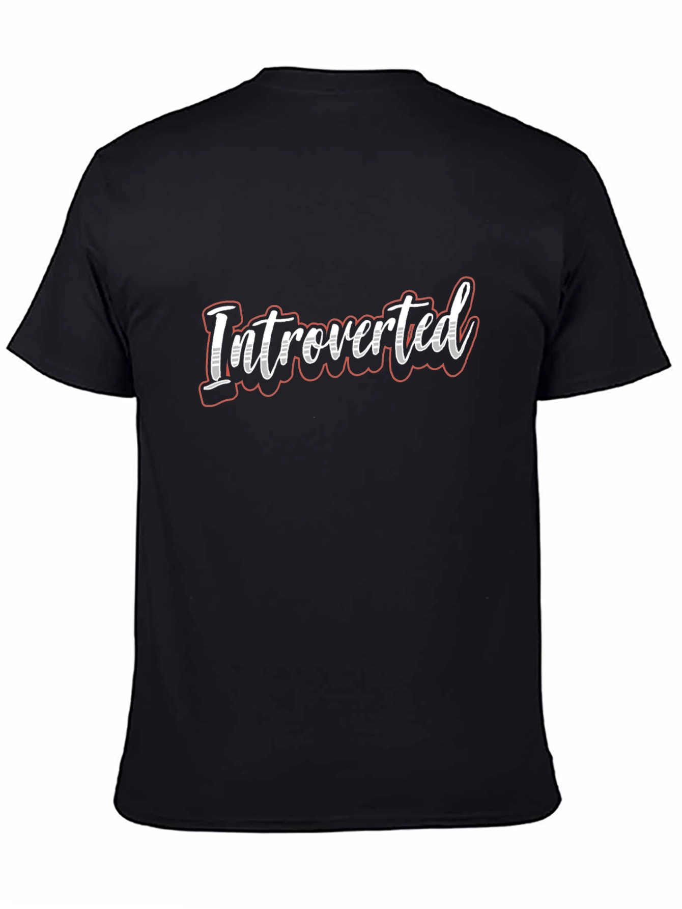 Black Introverted T-Shirt - Soft Cotton Blend Casual Tee view 4