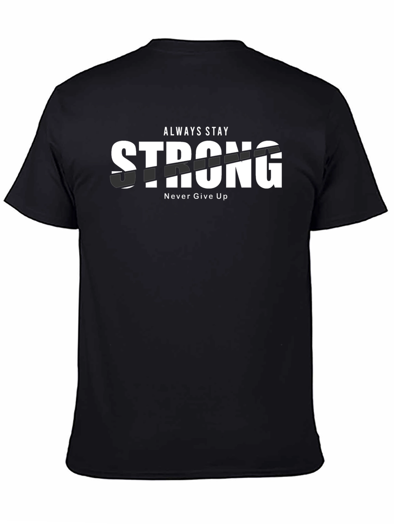 Black Stay Strong Graphic Tee - Men's Black T-Shirt view 4