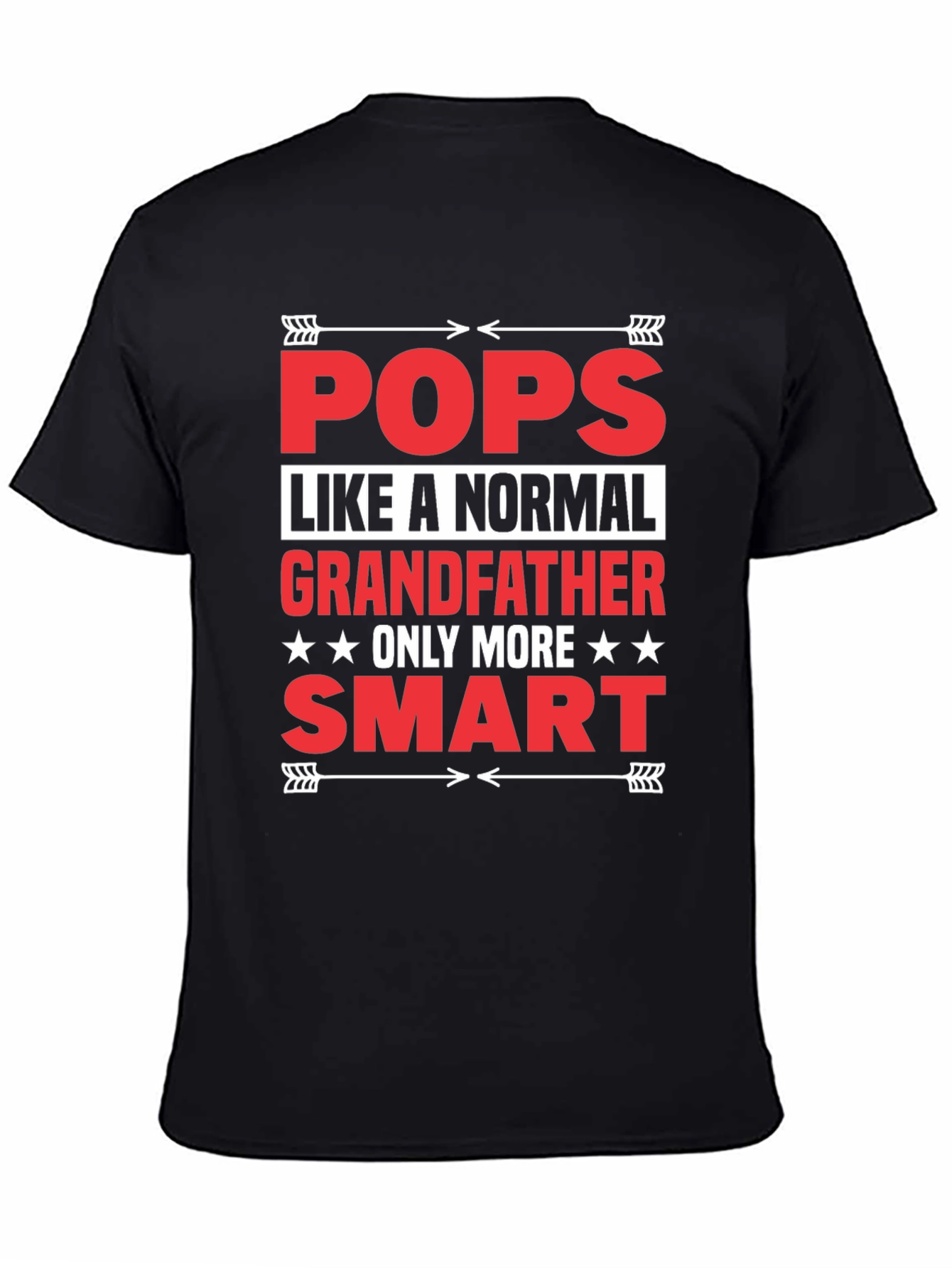 Black Funny Pops Grandfather T-Shirt view 4