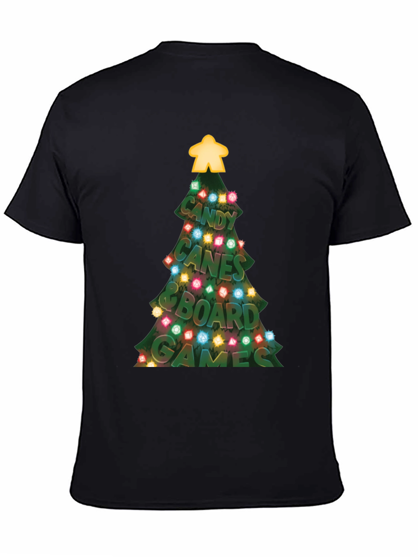 Black Festive Board Game Christmas T-Shirt view 4