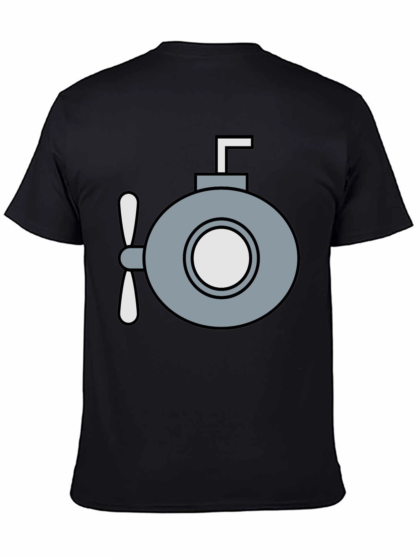 Black Submarine Graphic T-Shirt - Quirky Navy Style view 4