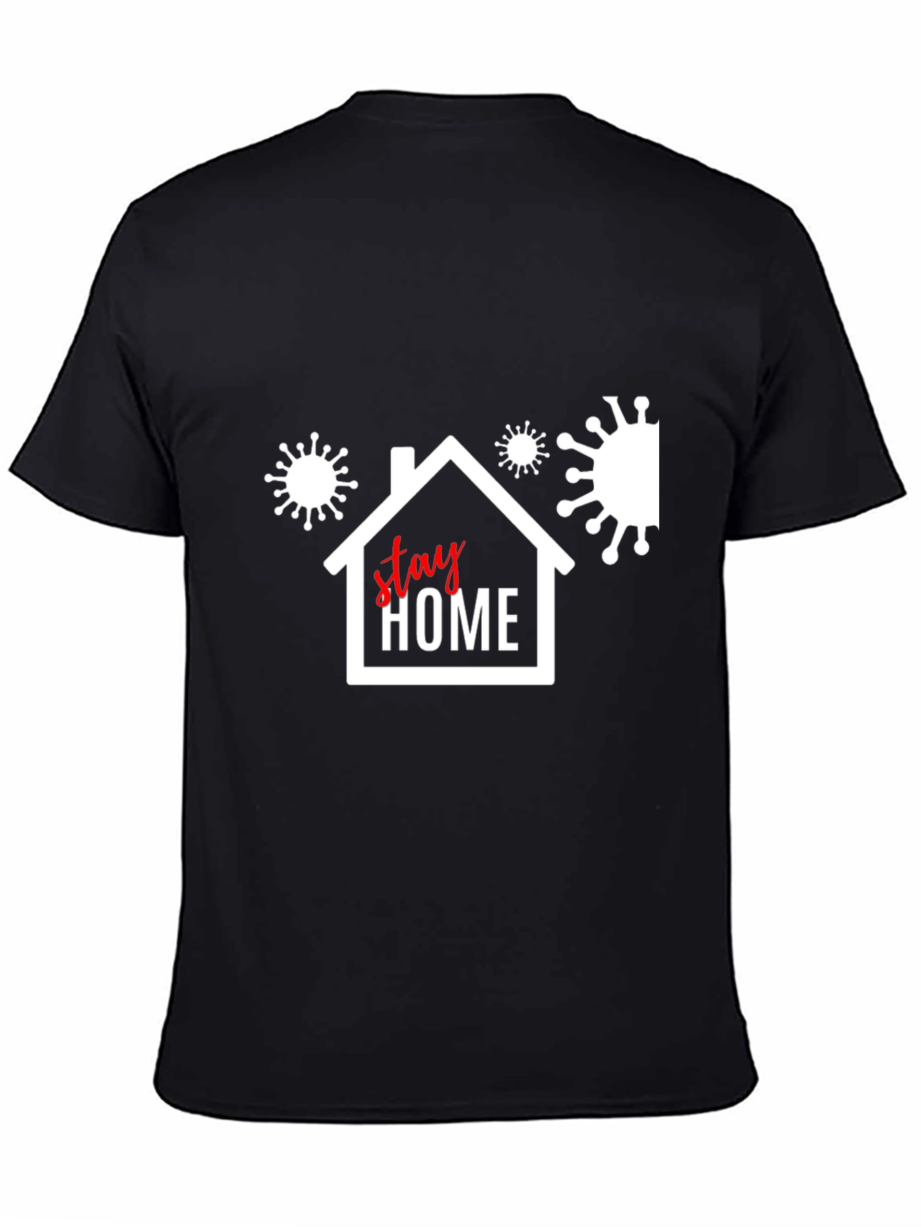 Black Stay Home Black T-Shirt - Protect Yourself, Protect Others view 4
